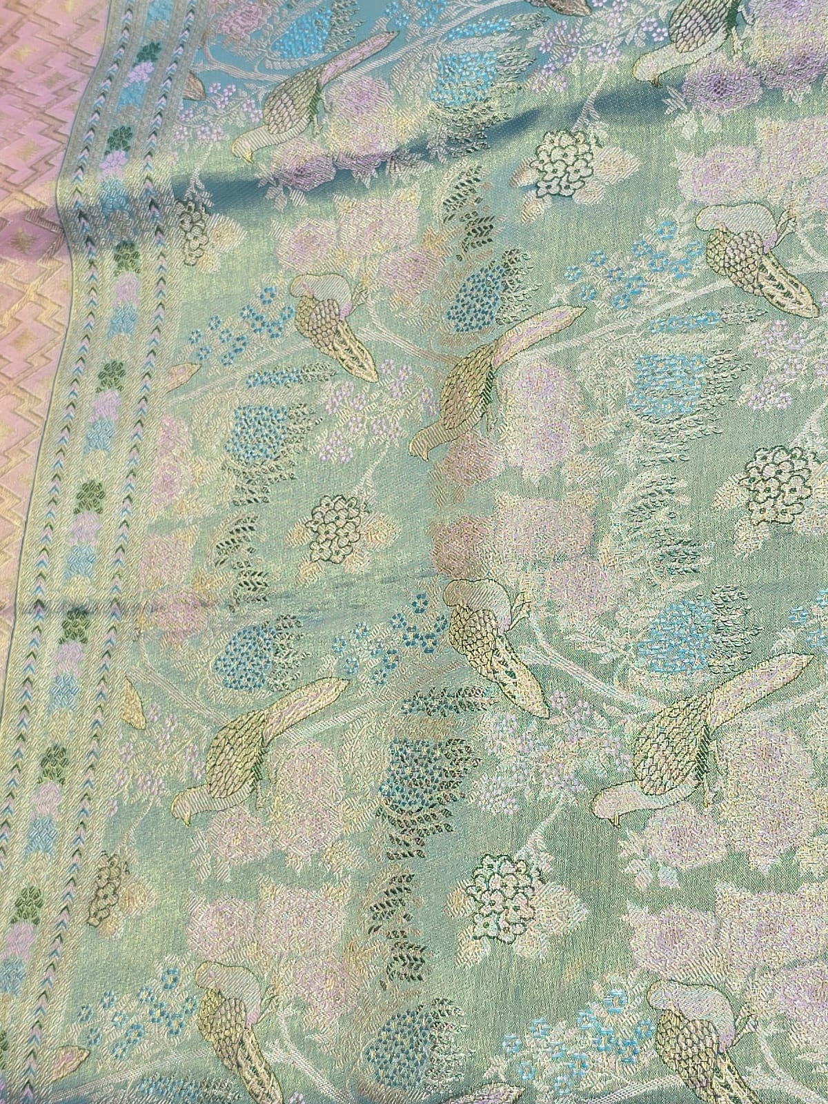 Handloom Peach Pink Silk Saree — view 4