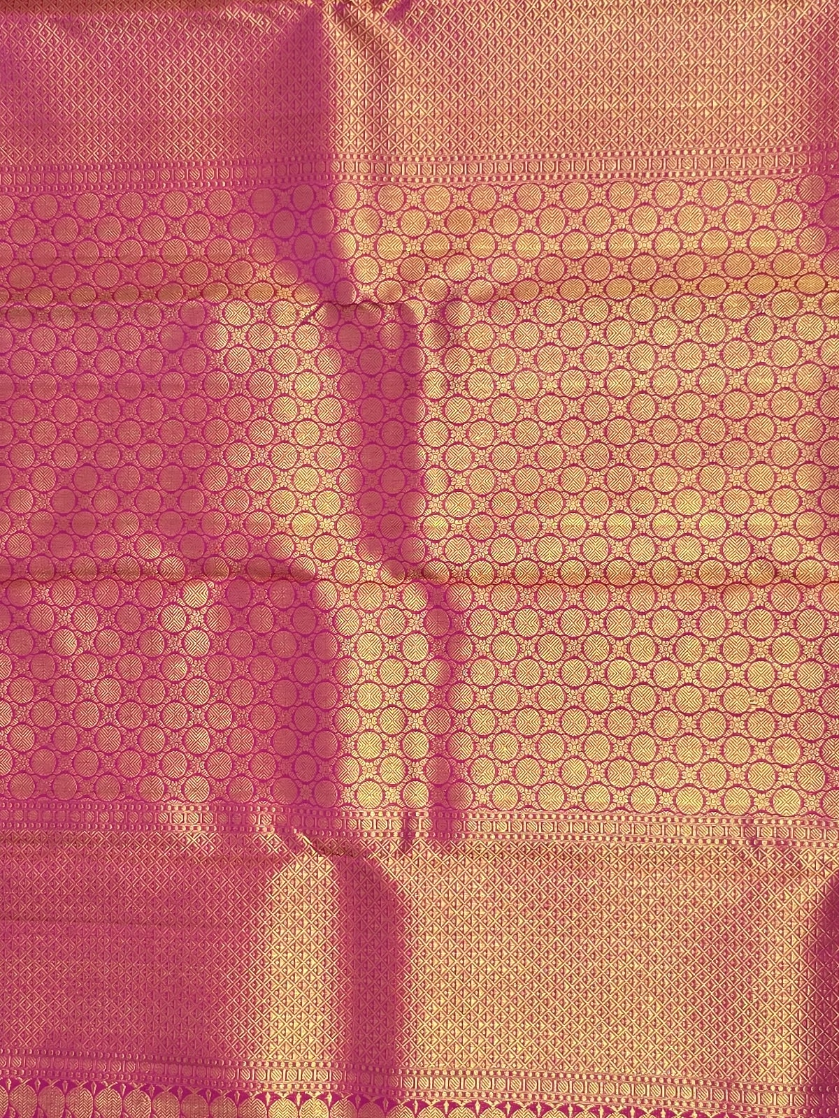 Handloom Dark Pink Silk Saree — view 5