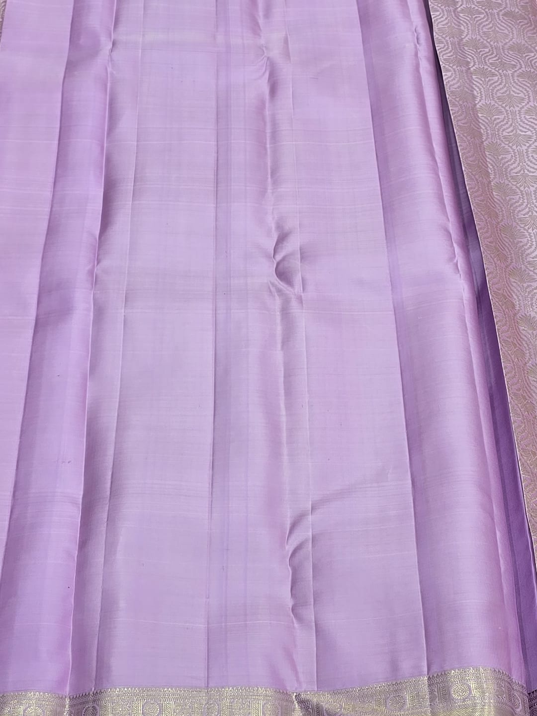 Handloom Light Lavender Silk Saree — view 5