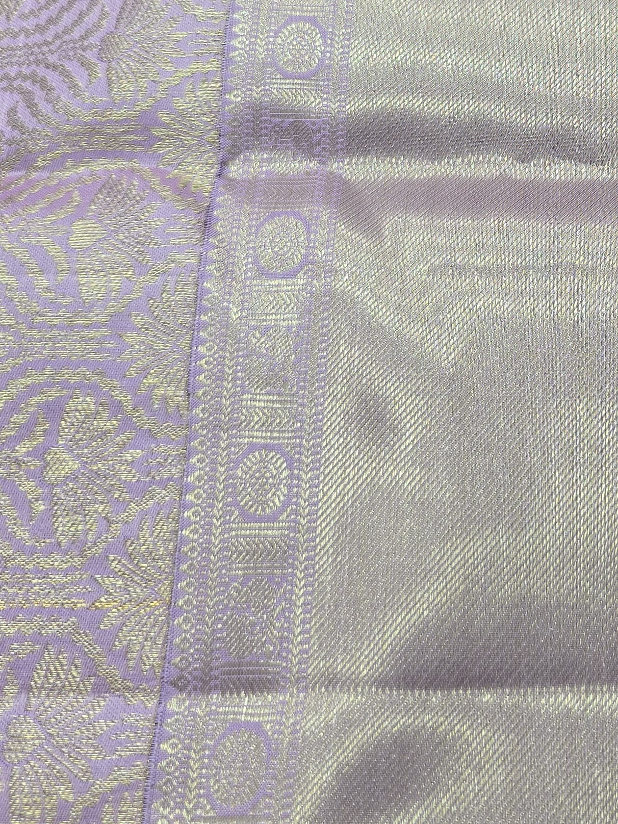 Handloom Light Lavender Silk Saree — view 4