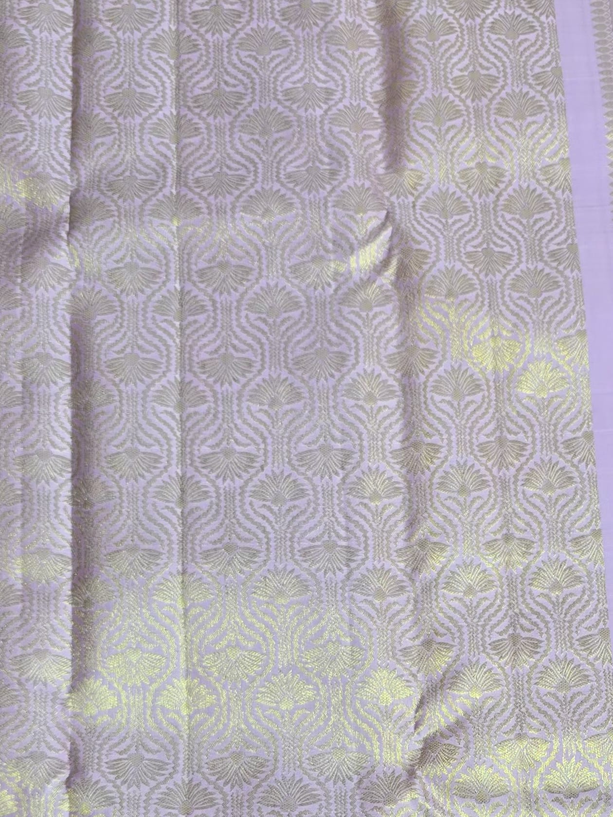 Handloom Light Lavender Silk Saree — view 6
