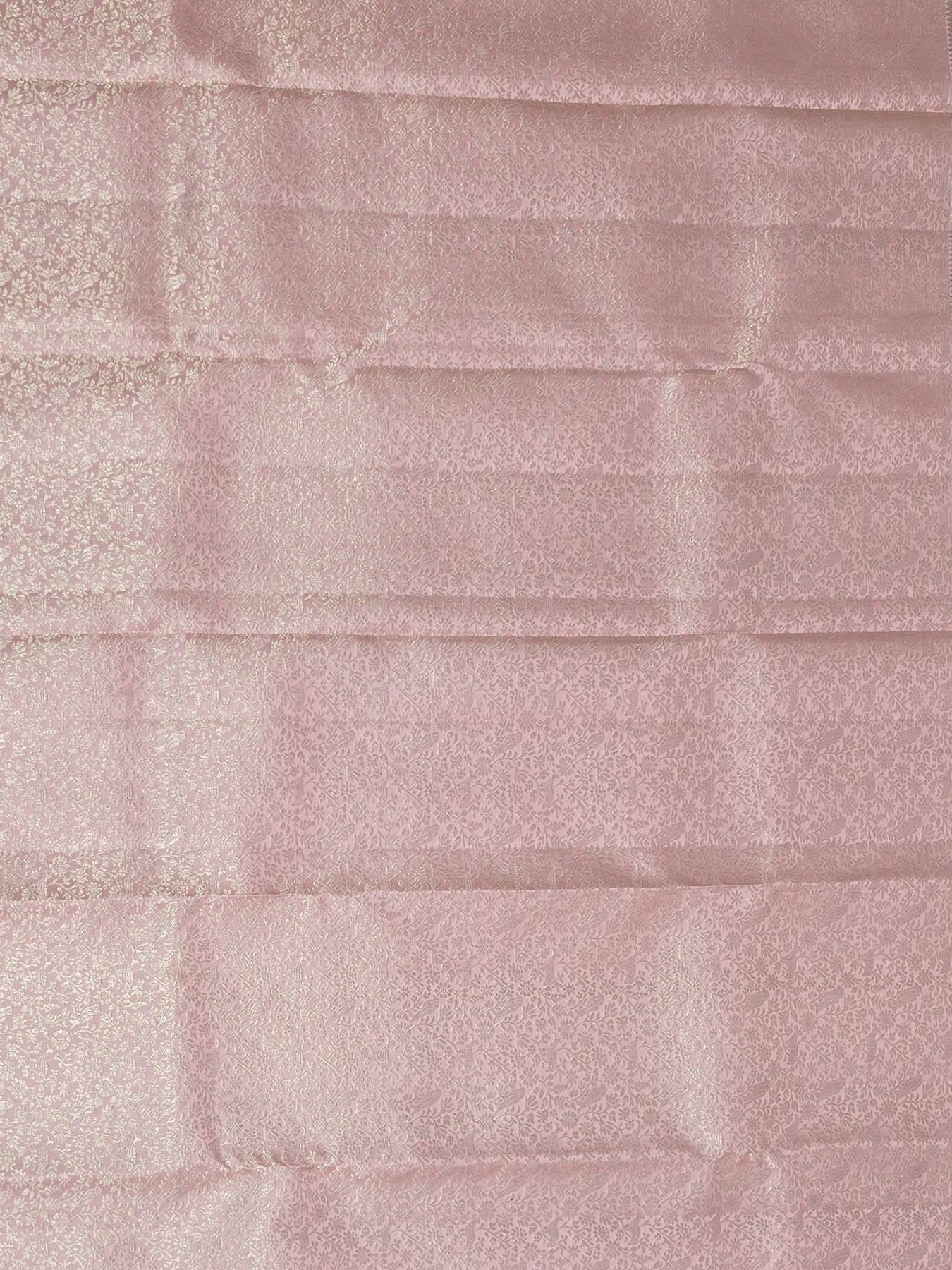 Handloom Peach Silk Saree — view 6