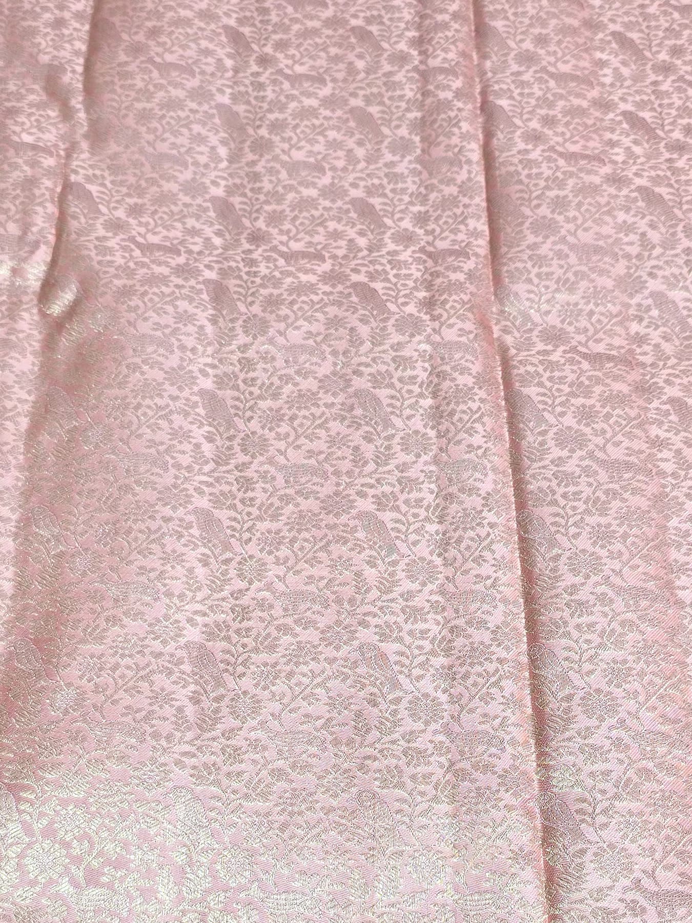 Handloom Peach Silk Saree — view 3