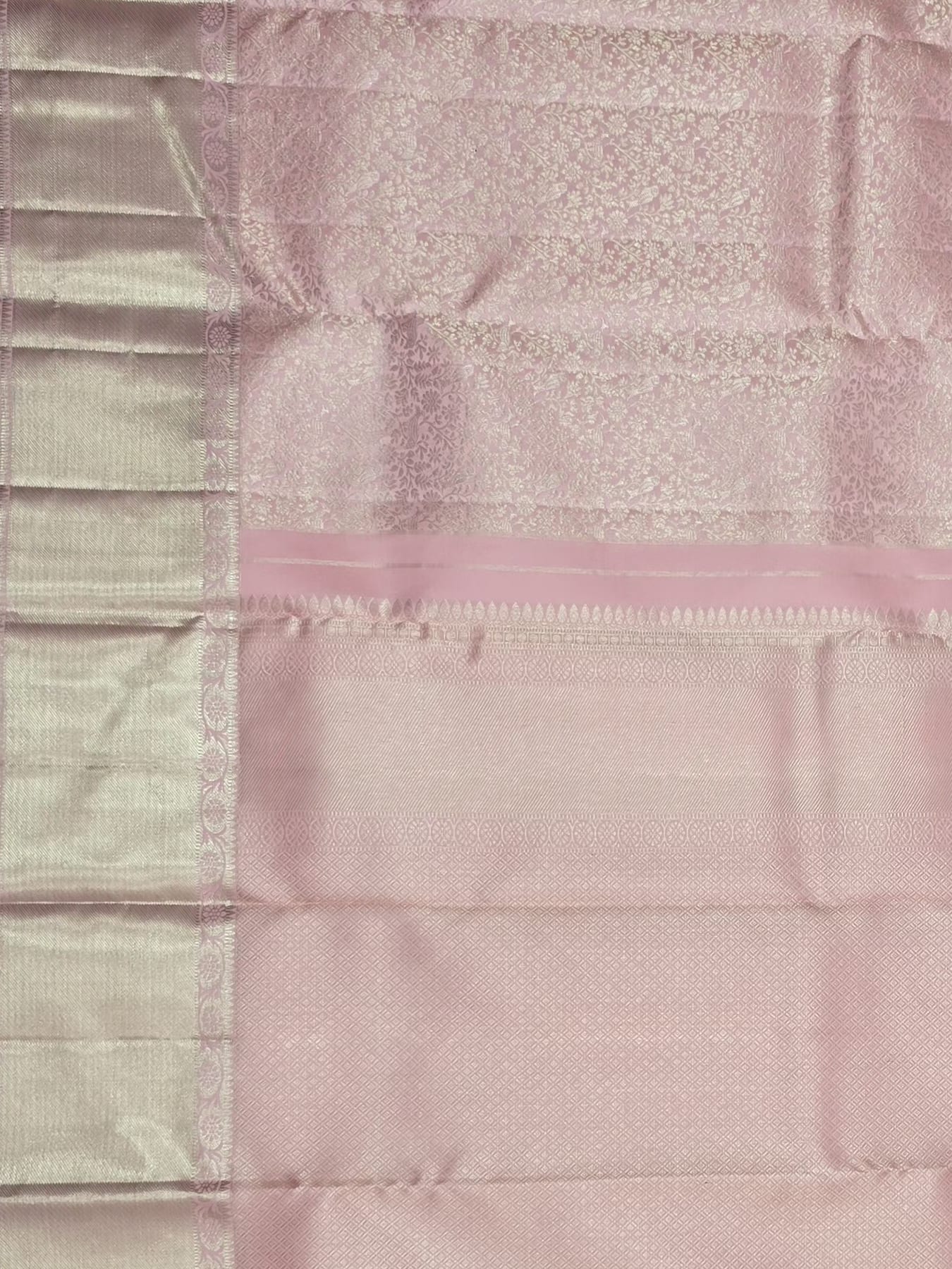 Handloom Peach Silk Saree — view 5