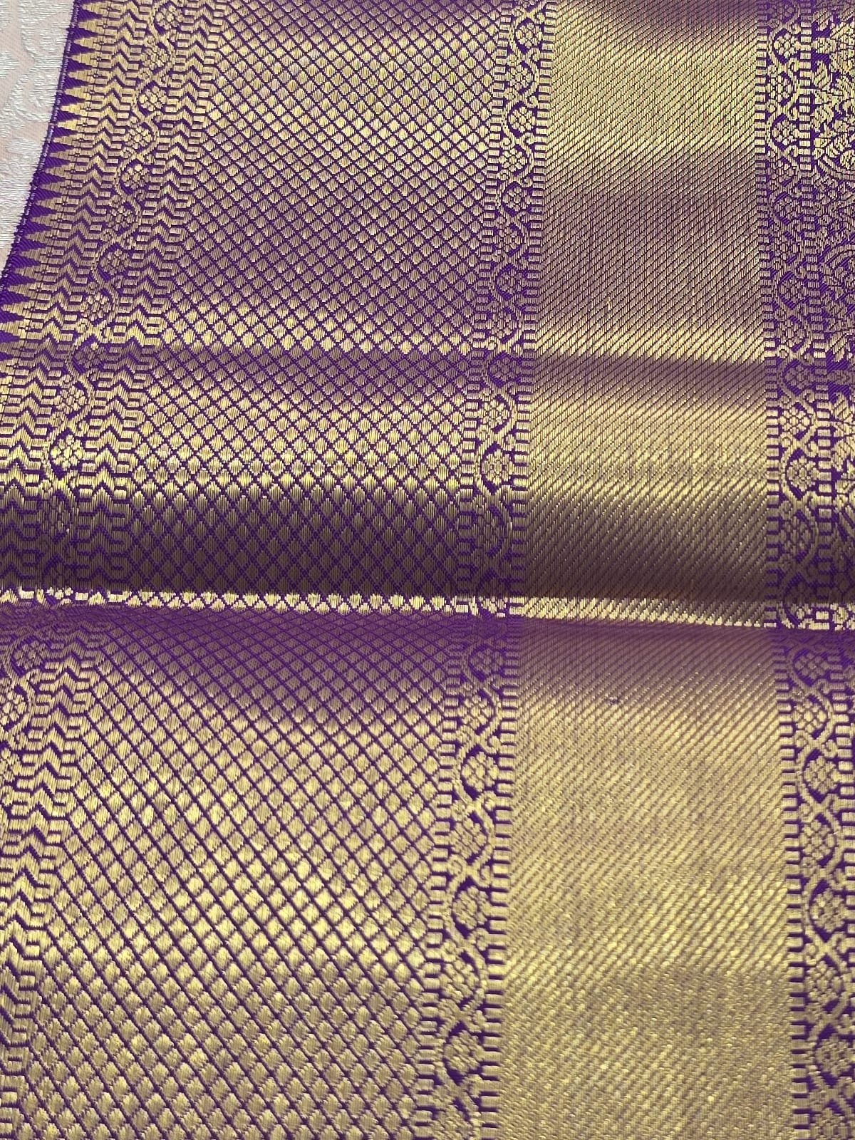 Handloom Cream Peach Silk Saree — view 5