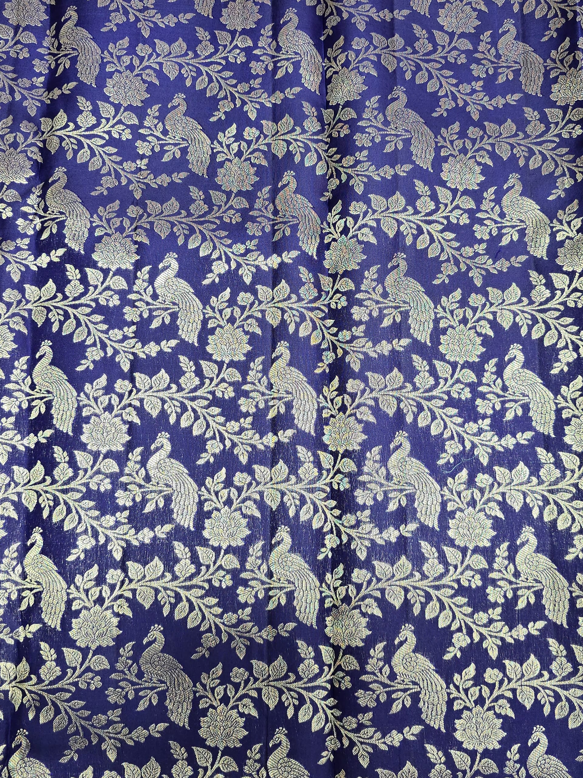 Handloom Navy Blue Silk Saree — view 6