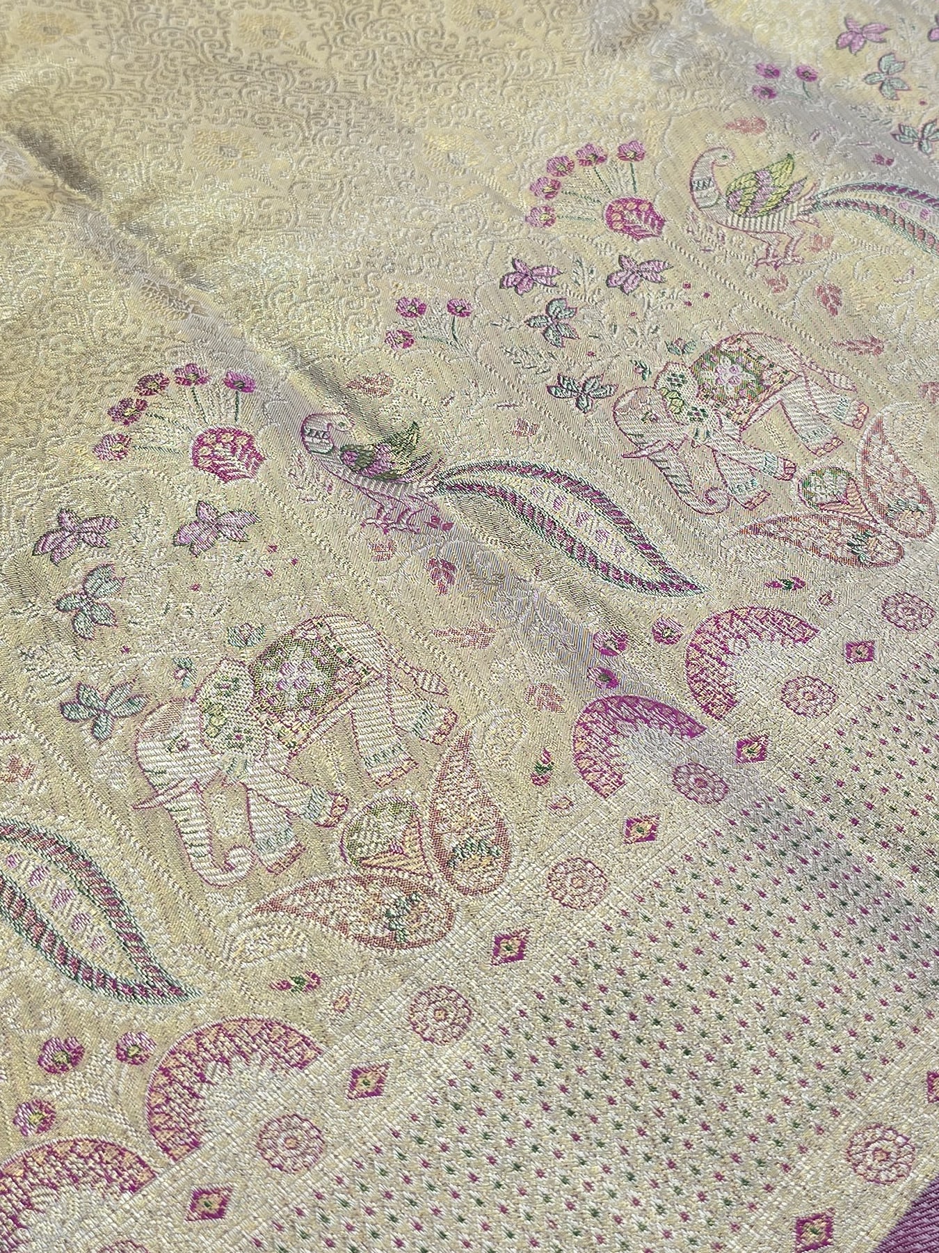 Handloom Gold Silk Saree — view 3
