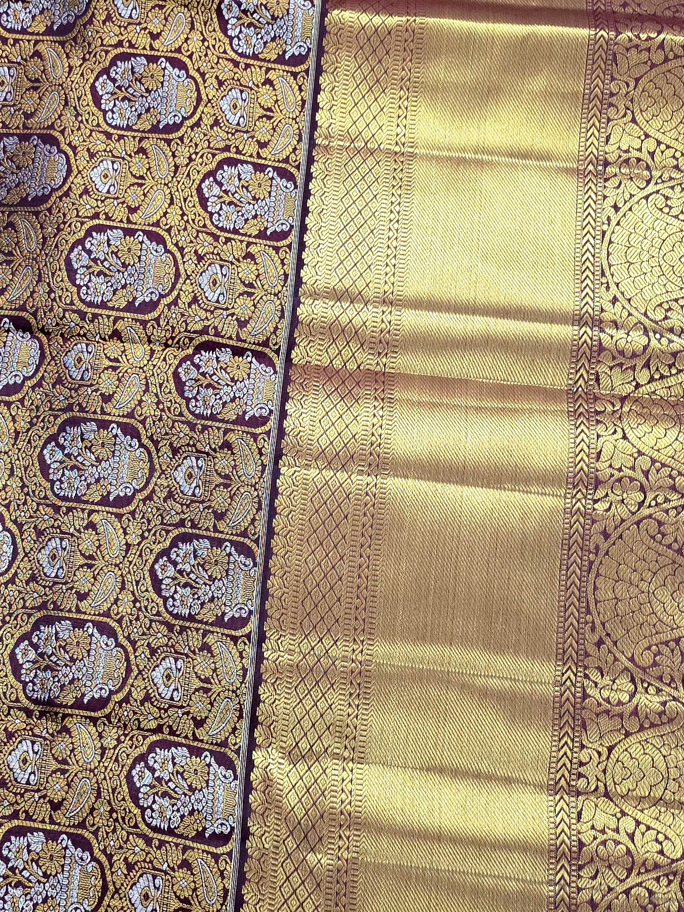 Handloom Snuff Silk Saree — view 3