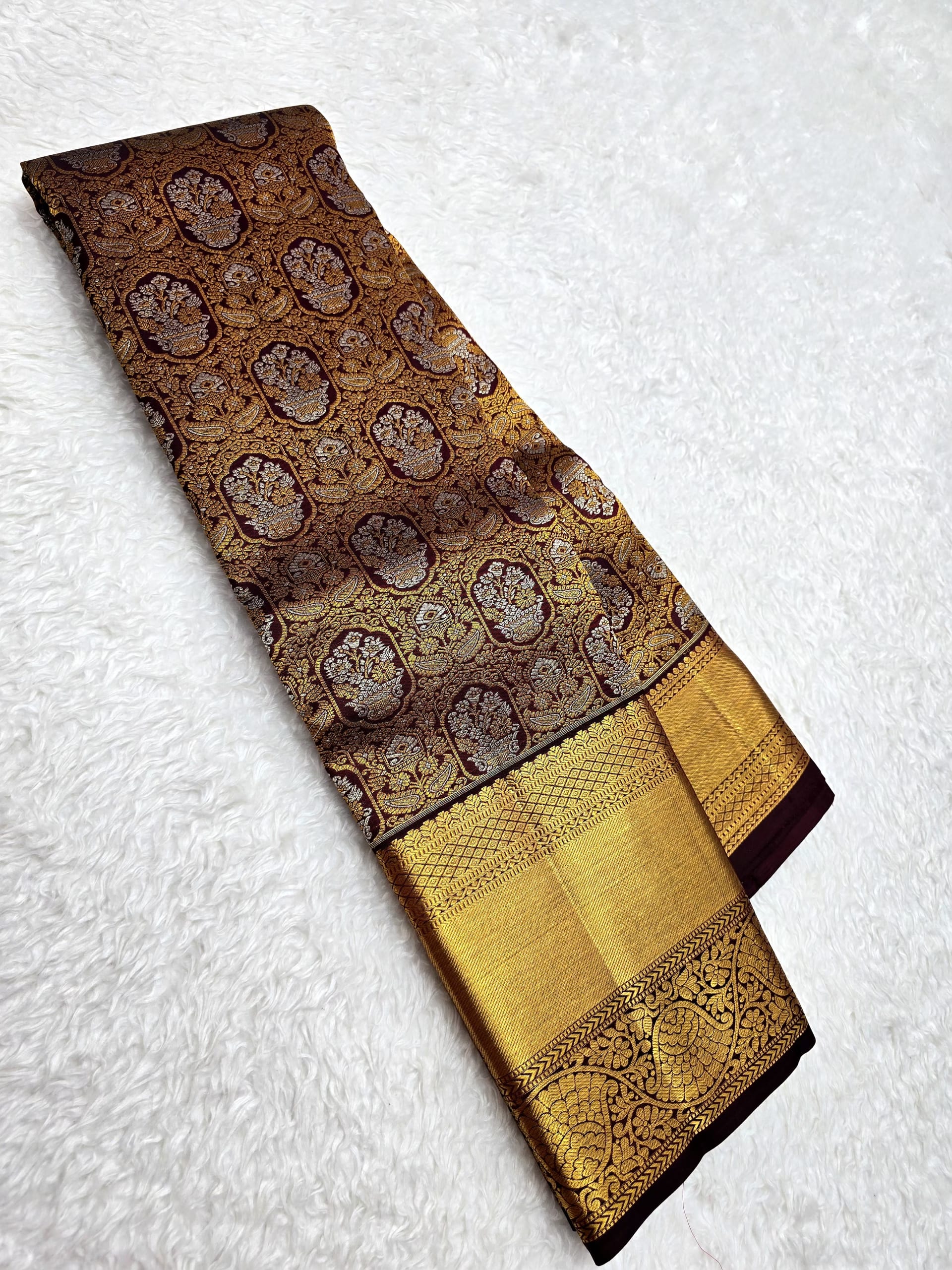 Handloom Snuff Silk Saree — view 2