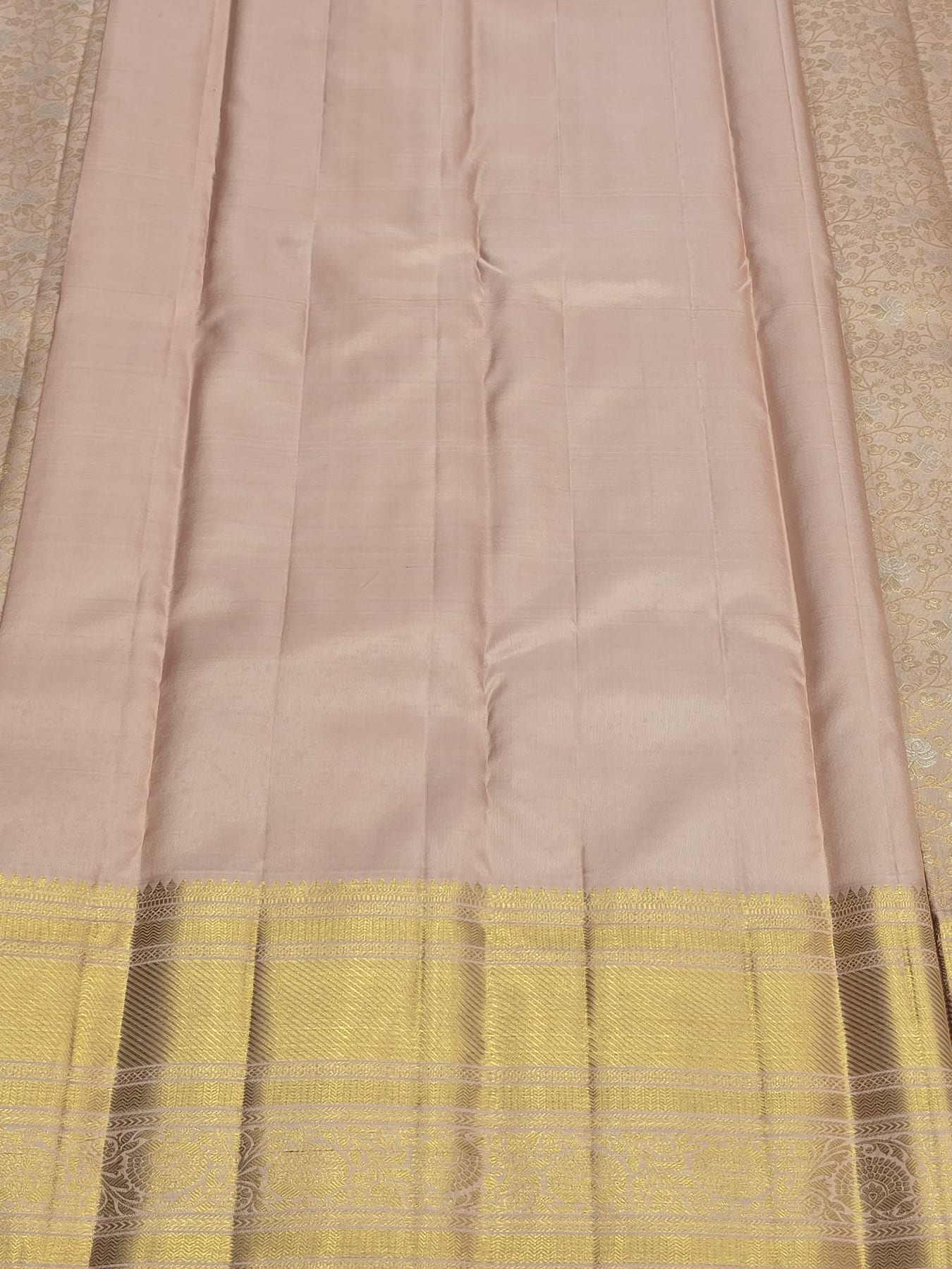 Handloom Peach Blush Silk Saree — view 6