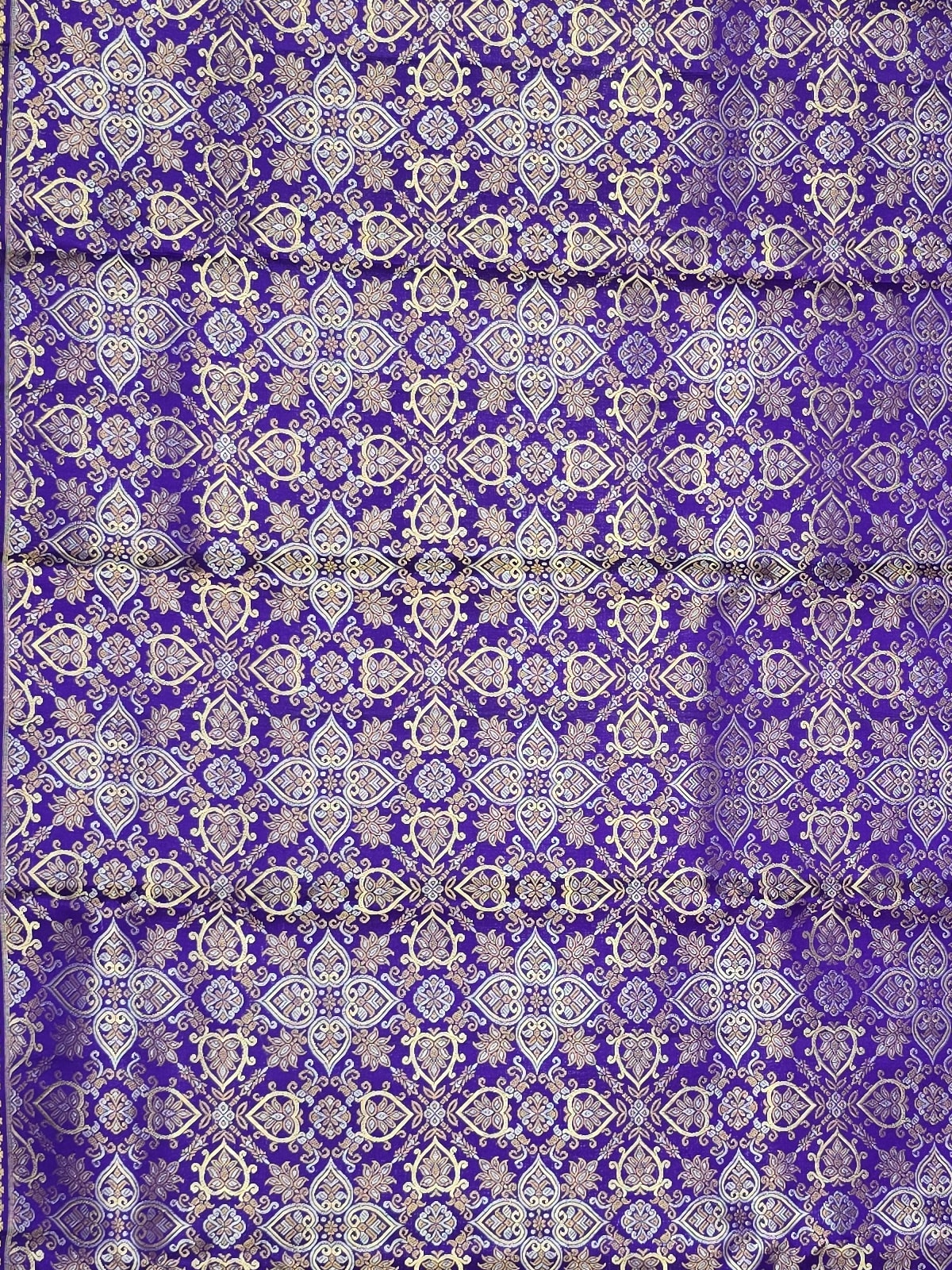 Handloom Violet Silk Saree — view 4