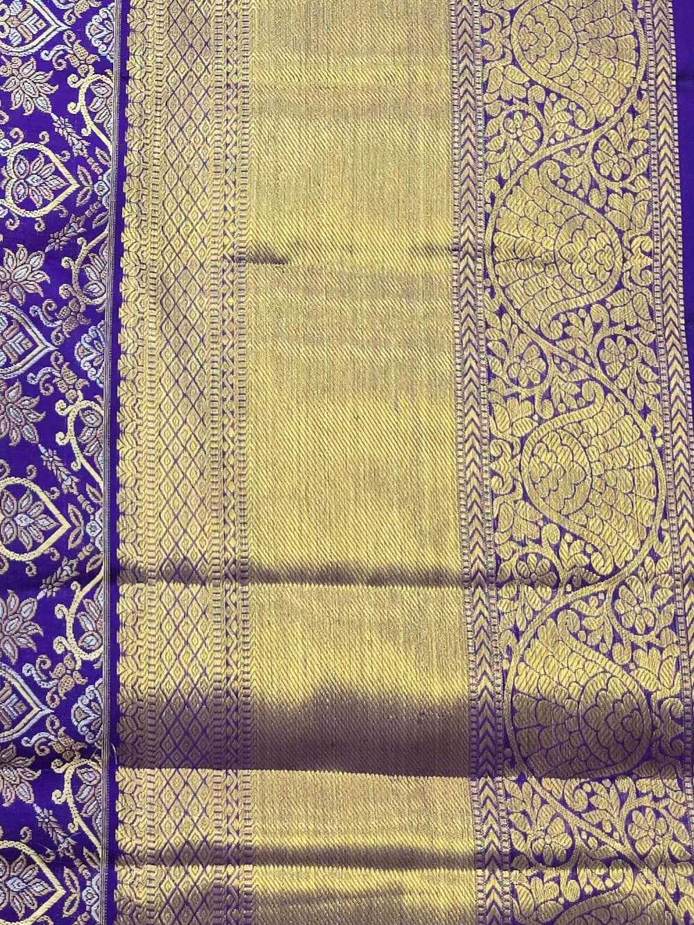 Handloom Violet Silk Saree — view 3