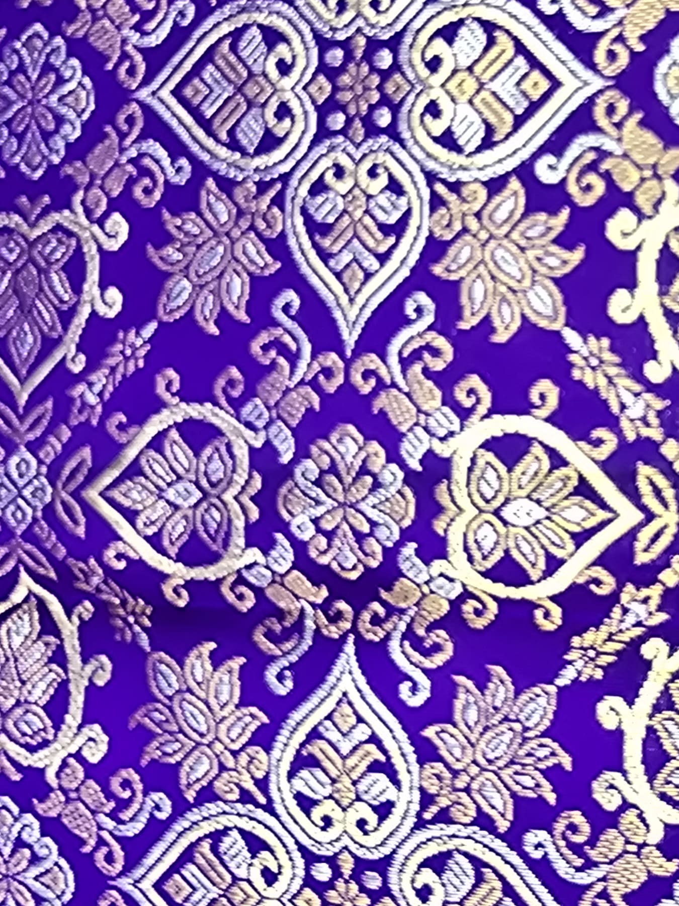 Handloom Violet Silk Saree — view 6
