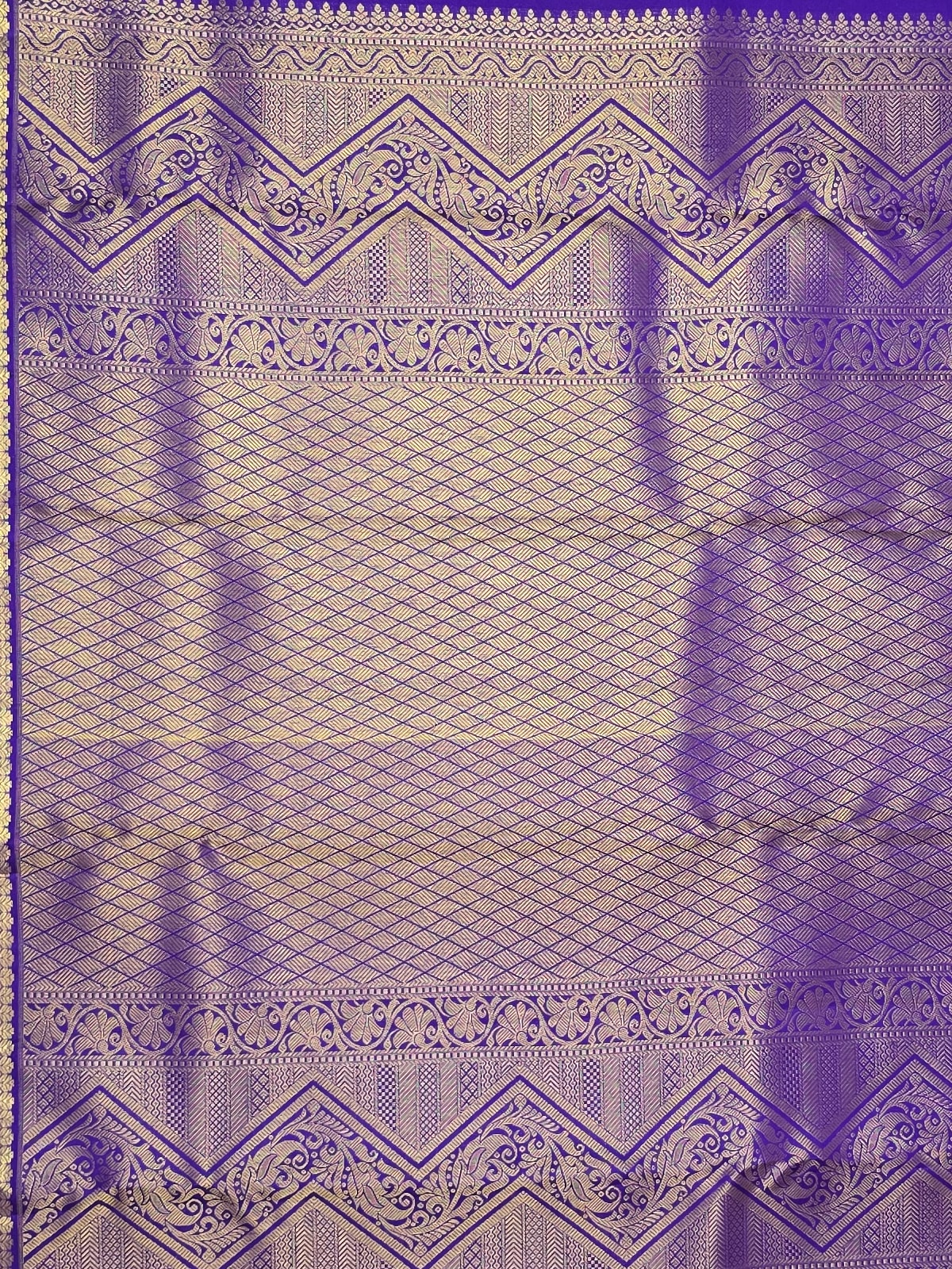 Handloom Violet Silk Saree — view 5