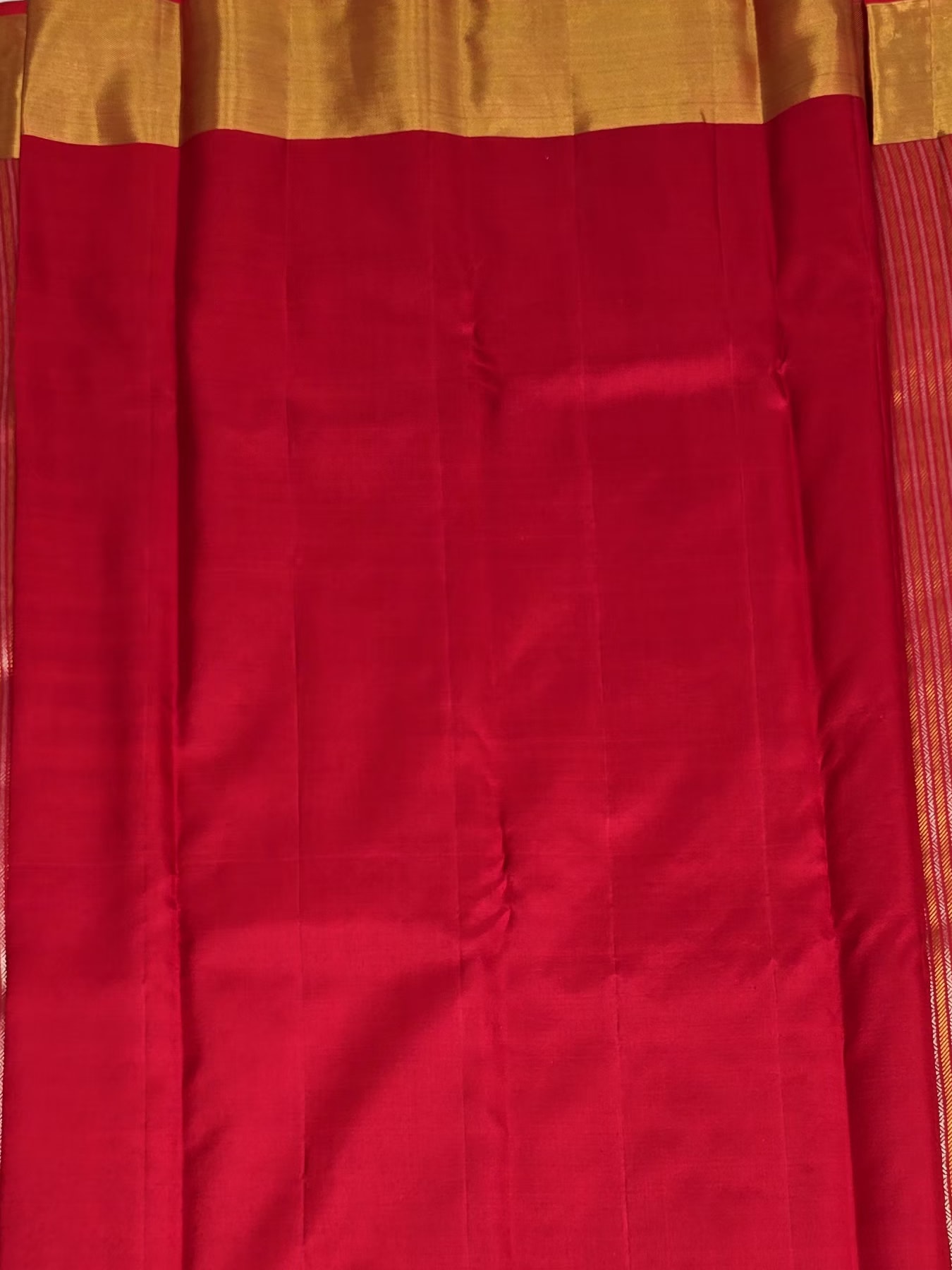 Handloom Chilli Red Silk Saree — view 6