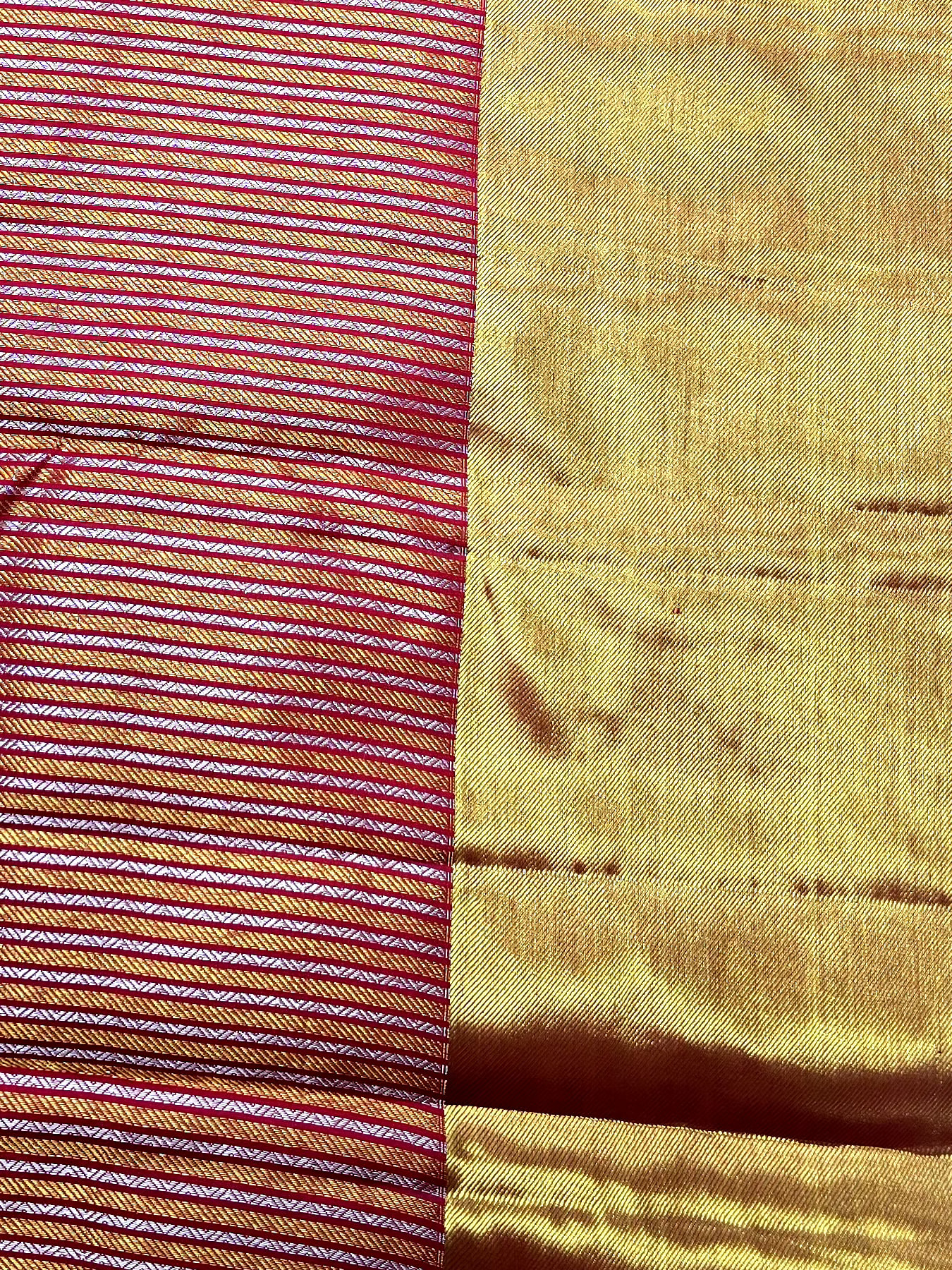 Handloom Chilli Red Silk Saree — view 5