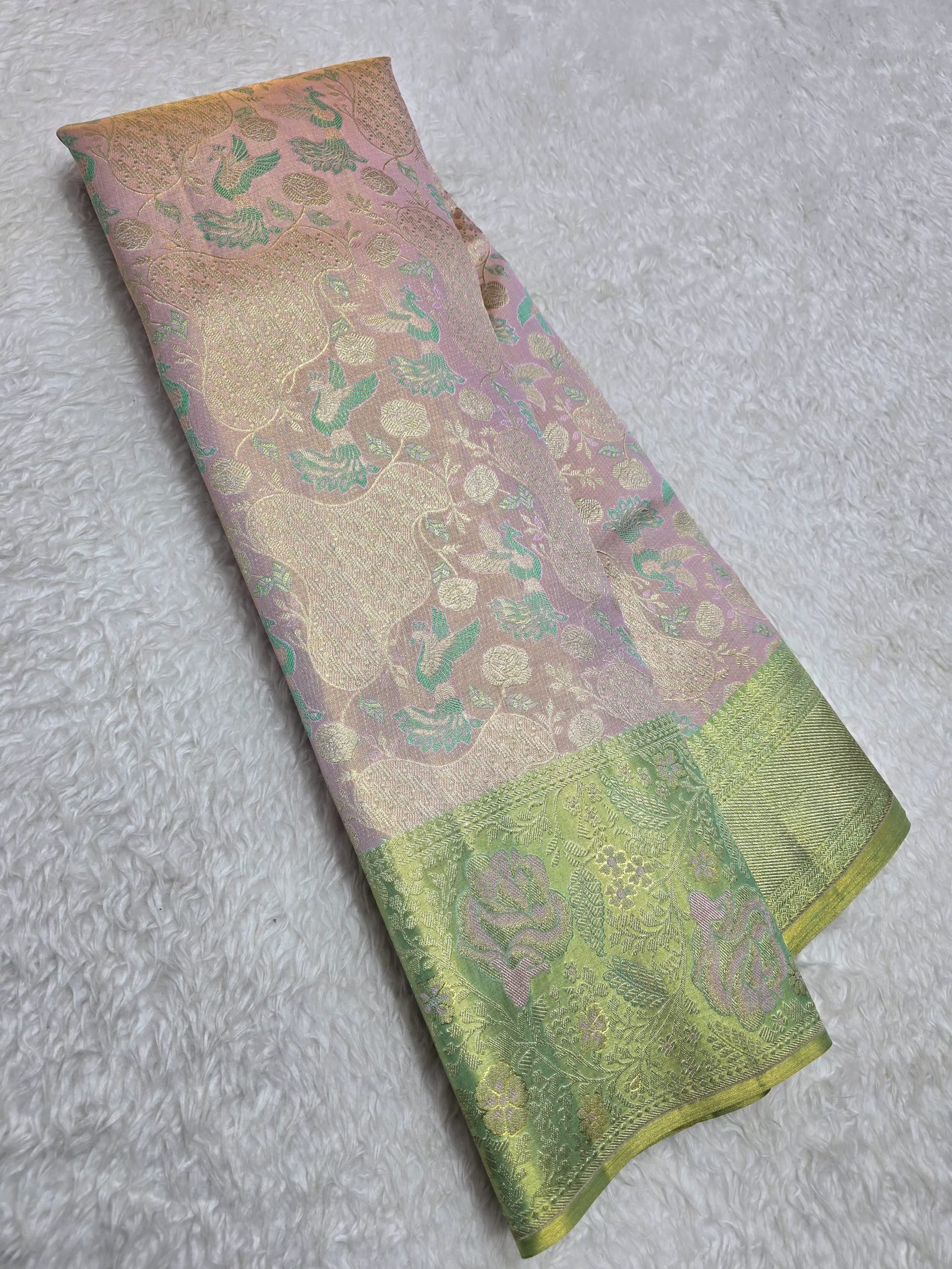 Handloom Blush Pink Silk Saree — view 2