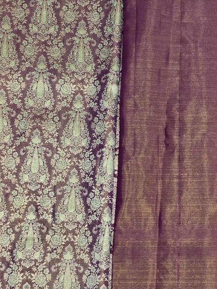 Handloom Magenta Silk Saree — view 6