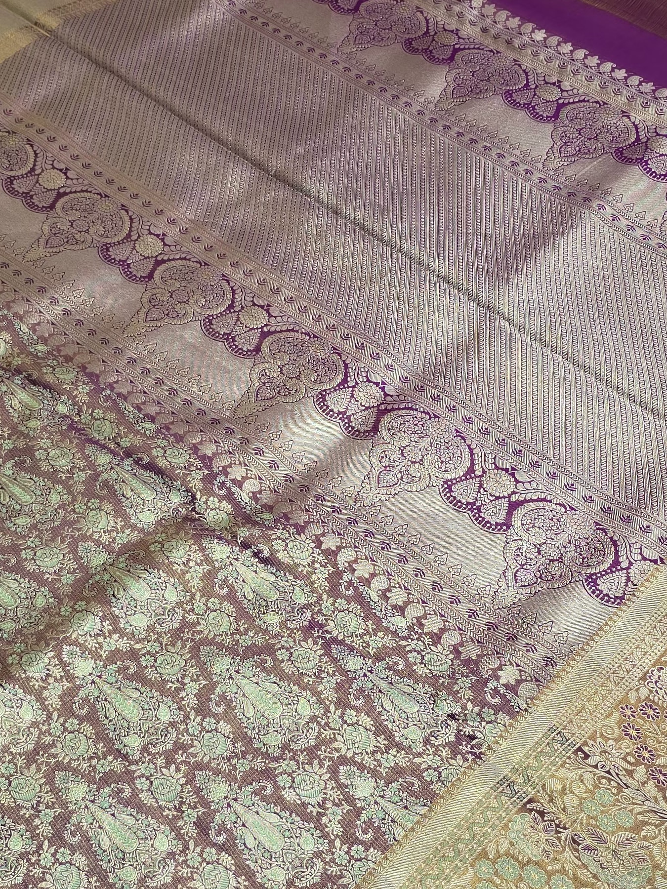Handloom Magenta Silk Saree — view 4