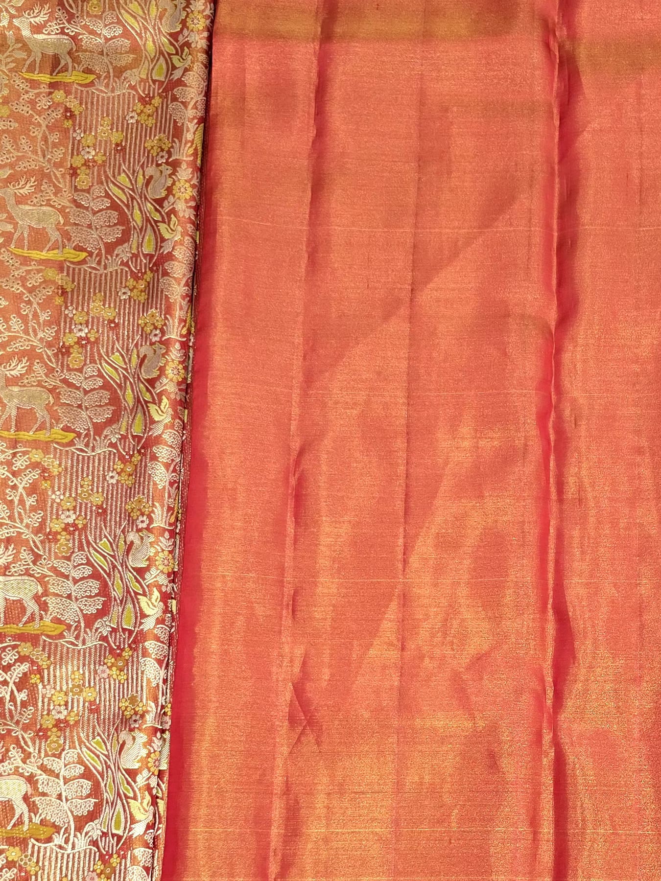 Handloom Red Gold Silk Saree — view 6