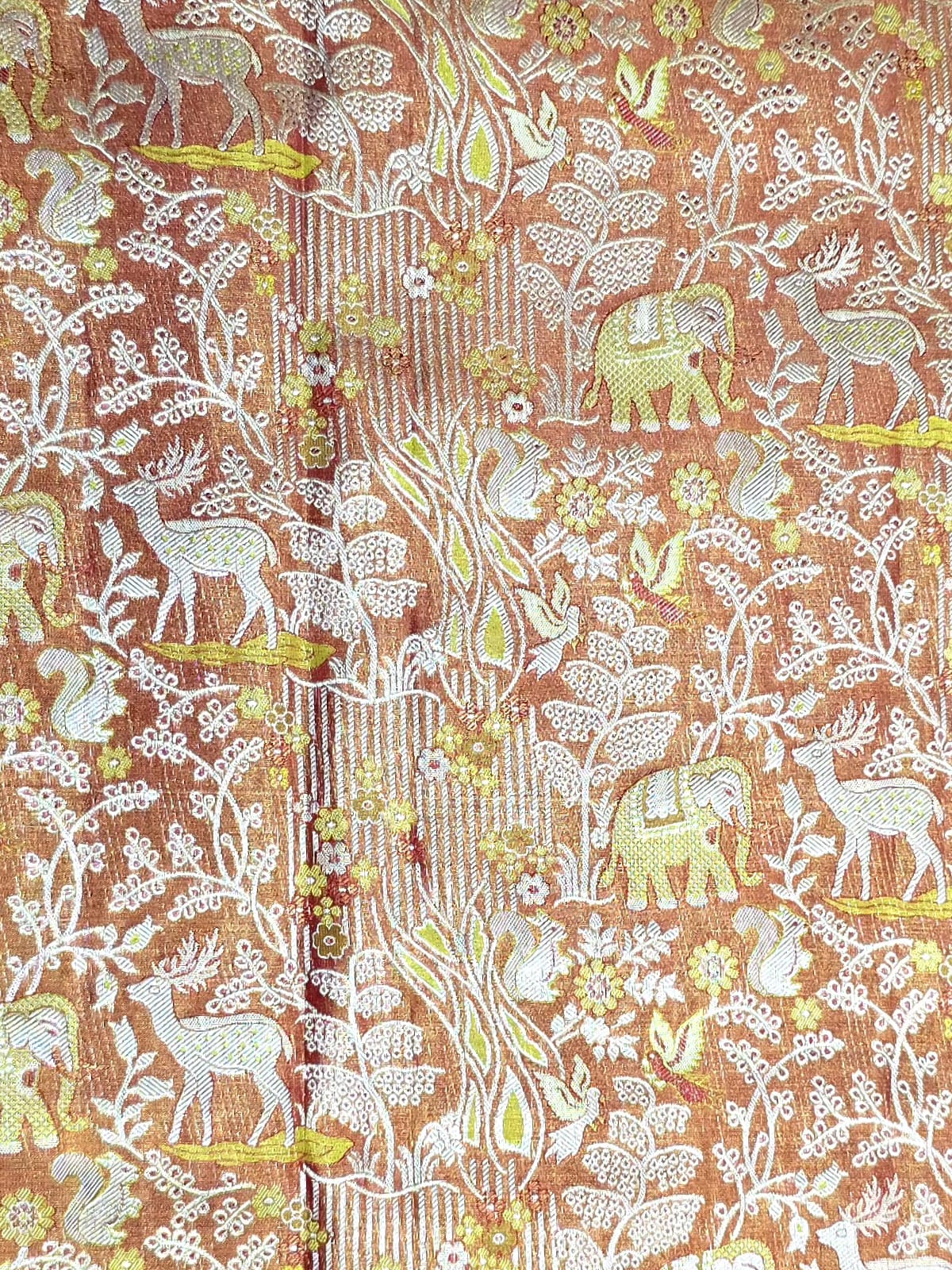 Handloom Red Gold Silk Saree — view 5