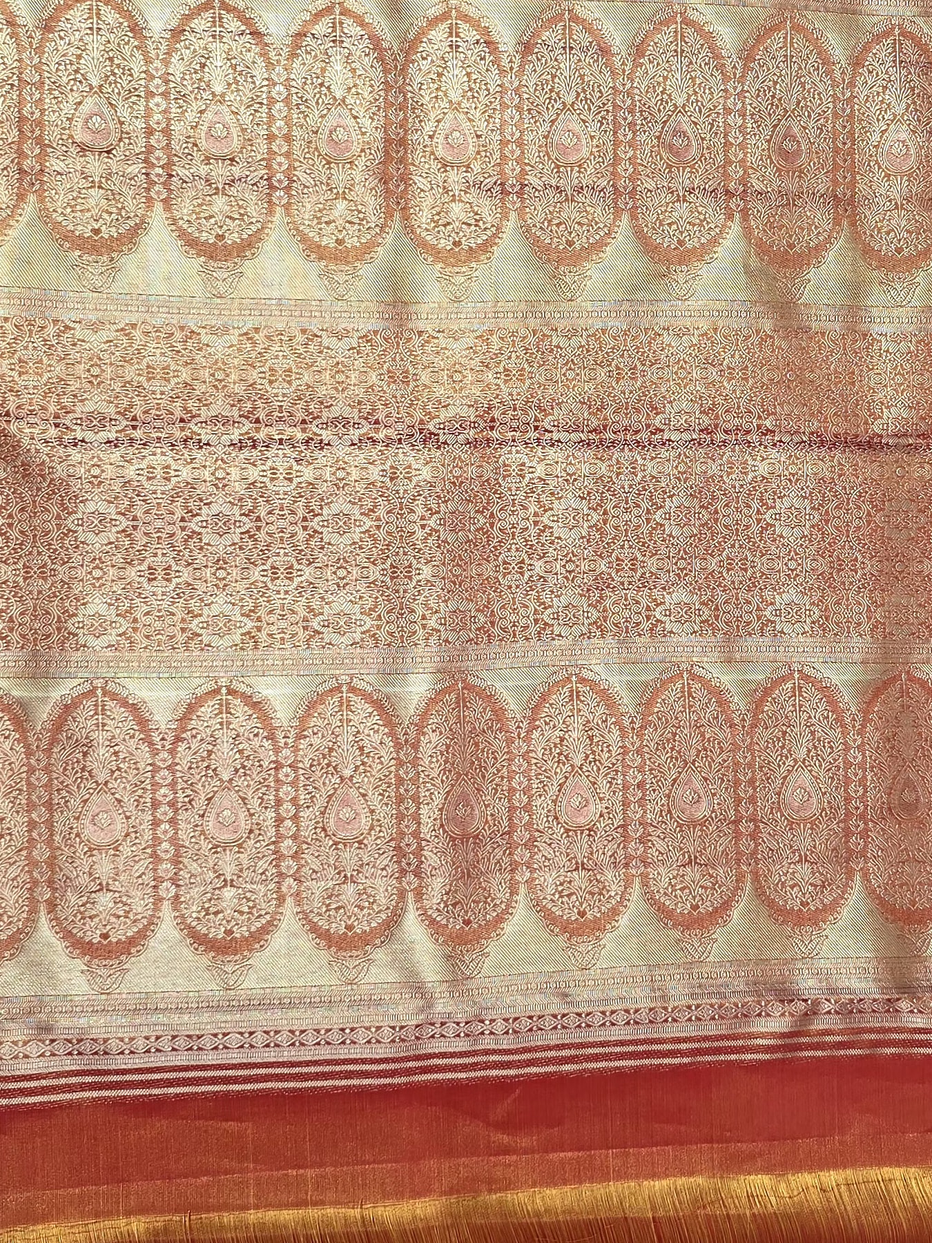 Handloom Red Gold Silk Saree — view 4