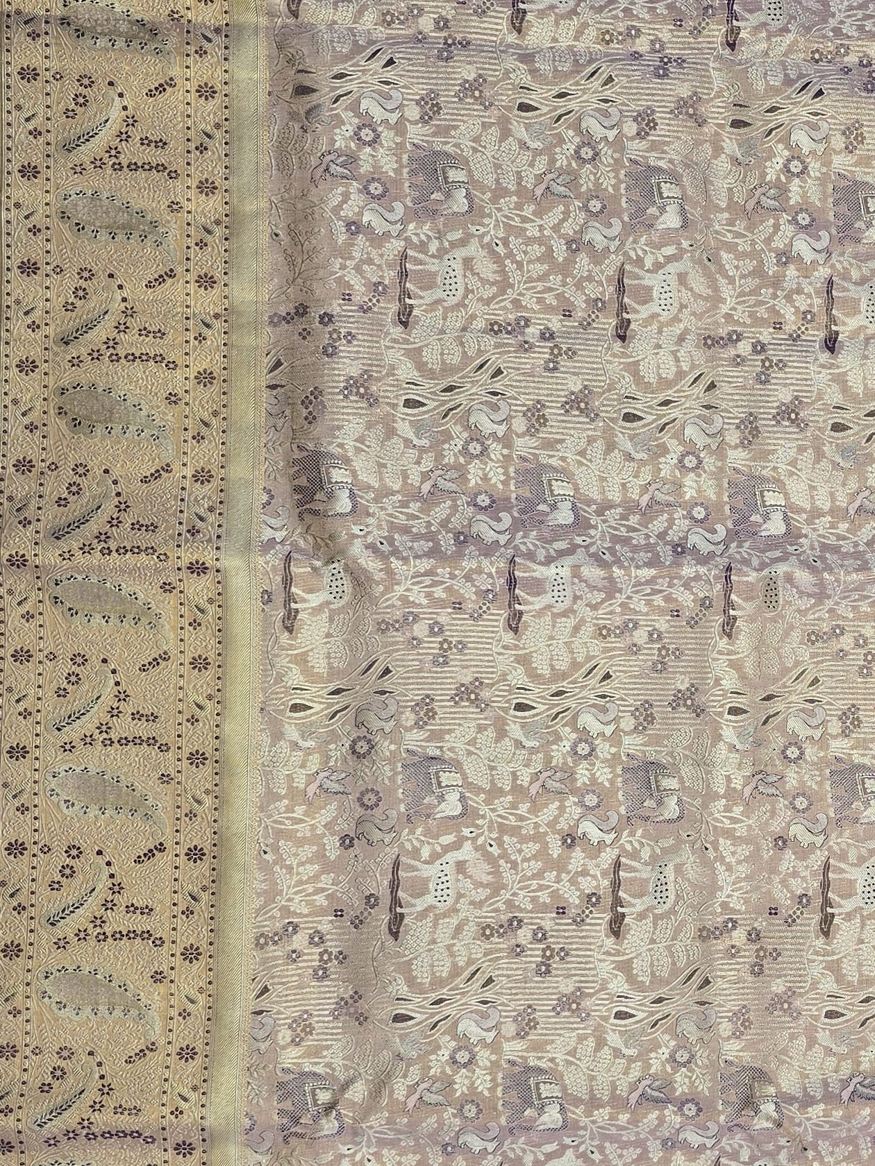 Handloom Light Lavender Silk Saree — view 3