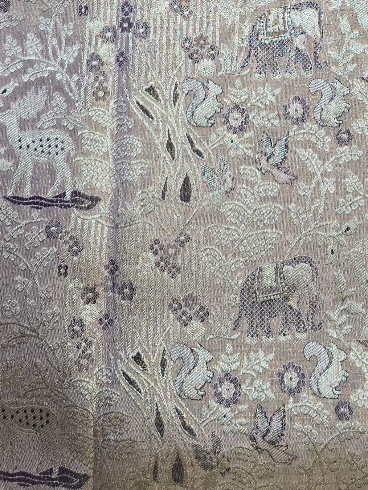 Handloom Light Lavender Silk Saree — view 6