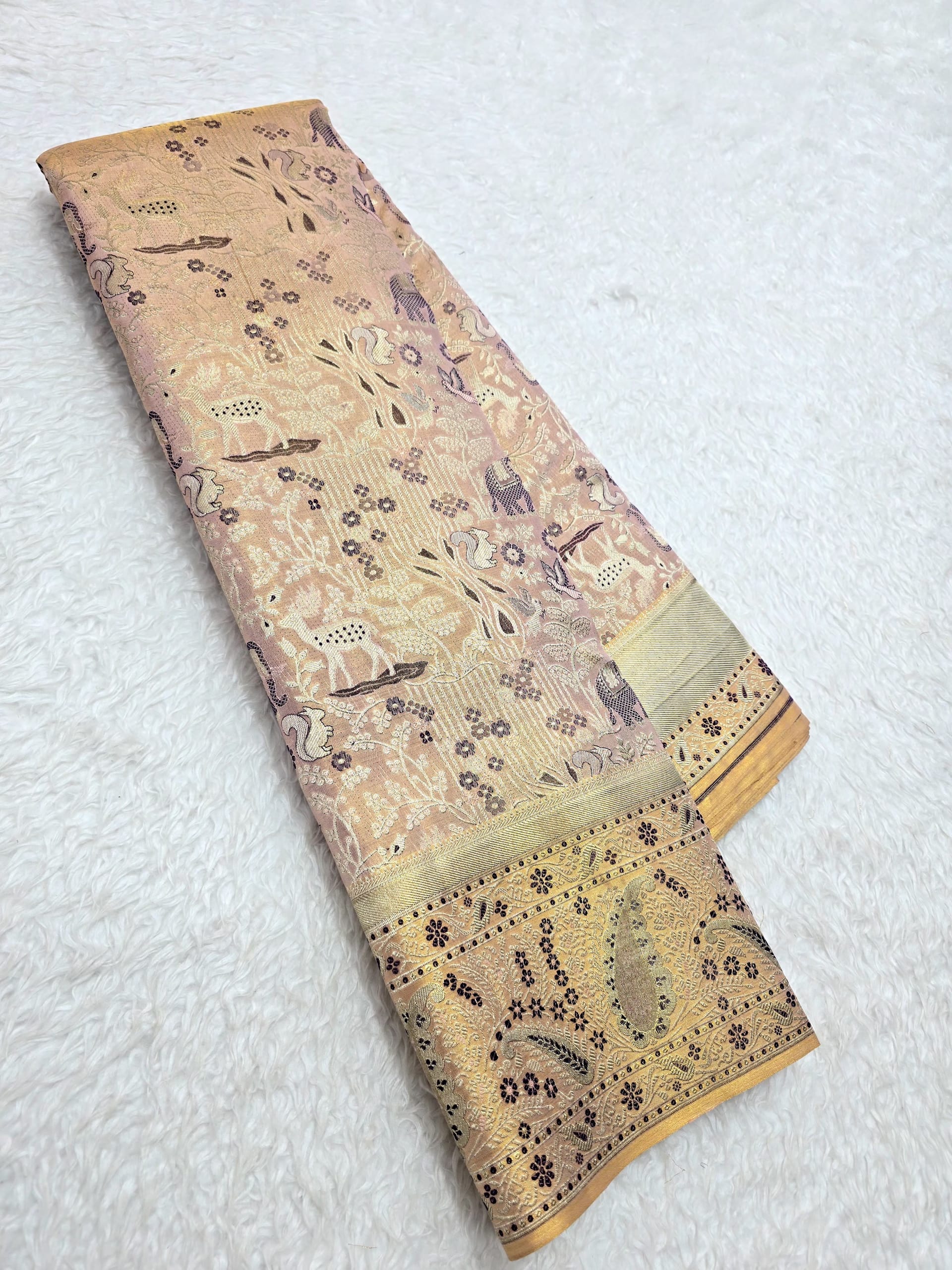 Handloom Light Lavender Silk Saree — view 2