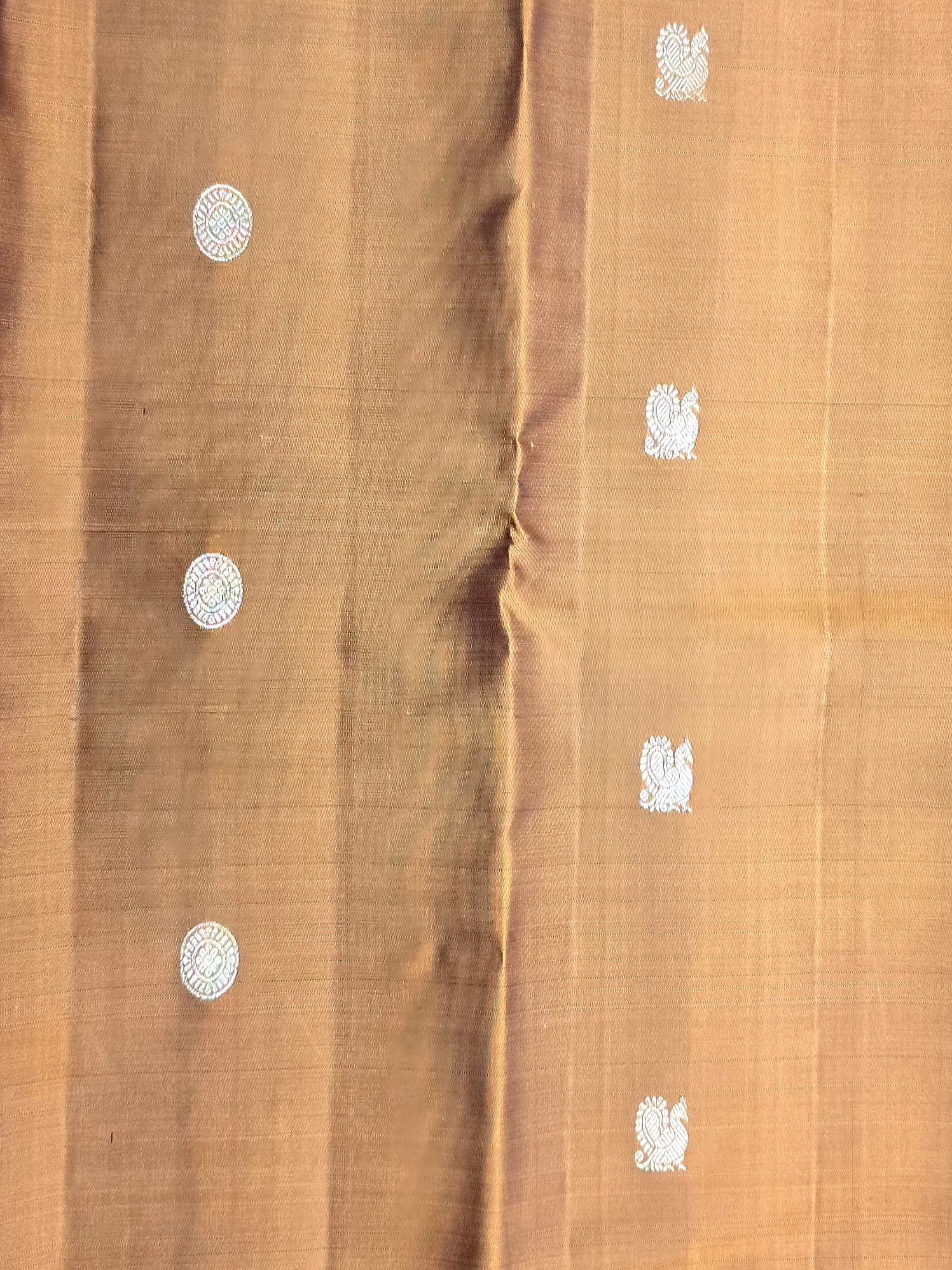 Handloom Rust Orange Silk Saree — view 6