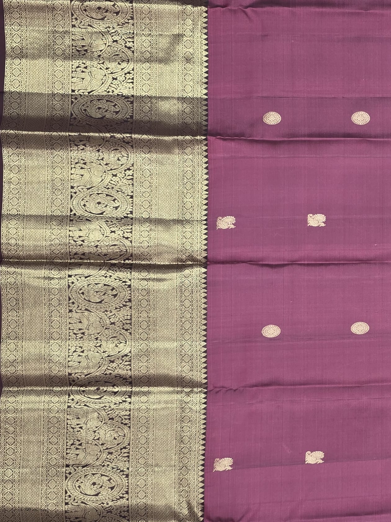 Handloom Wine Silk Saree — view 3
