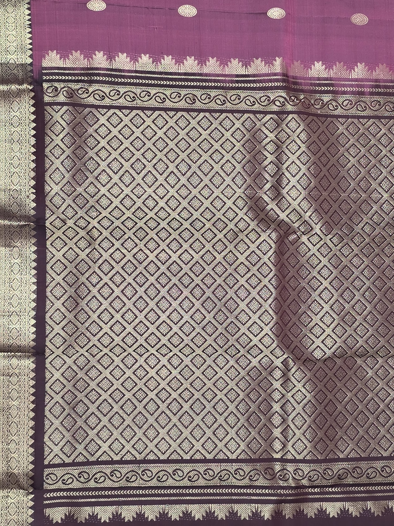 Handloom Wine Silk Saree — view 4