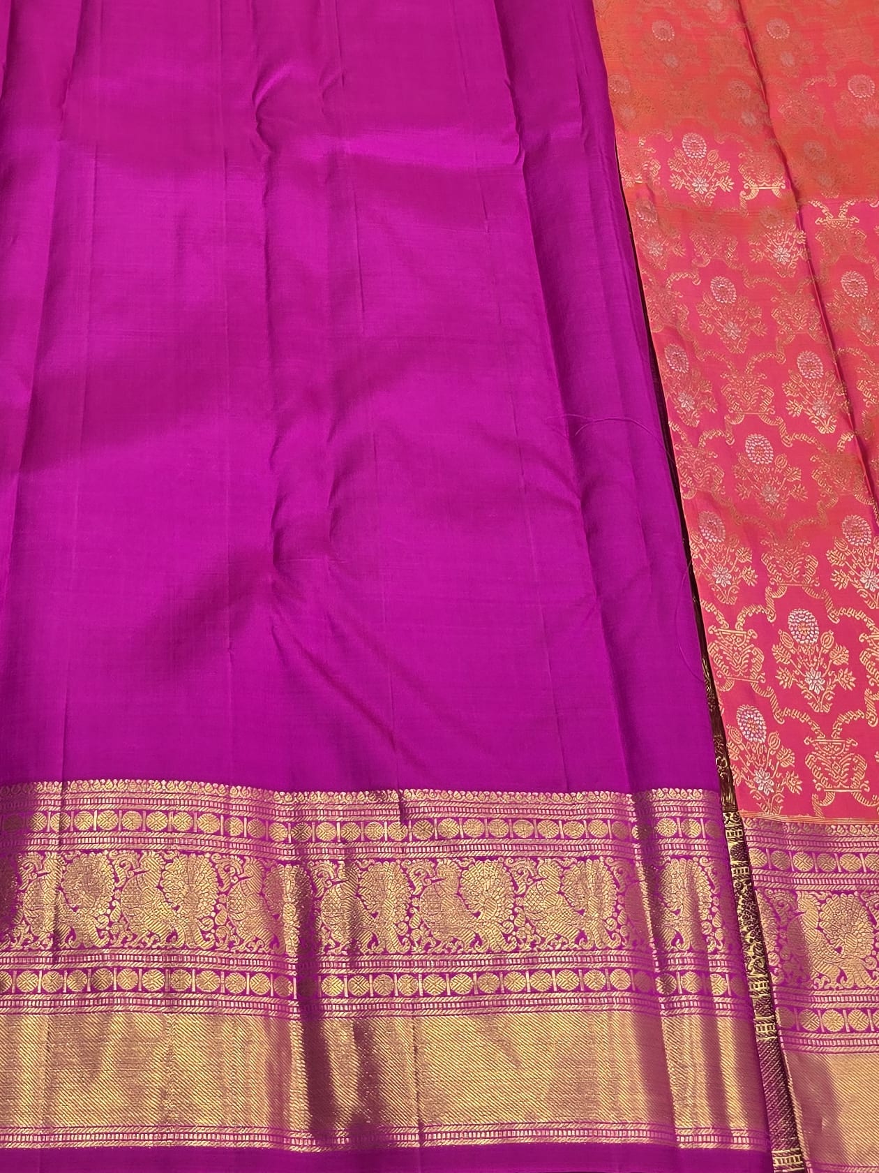 Handloom Red Silk Saree — view 5