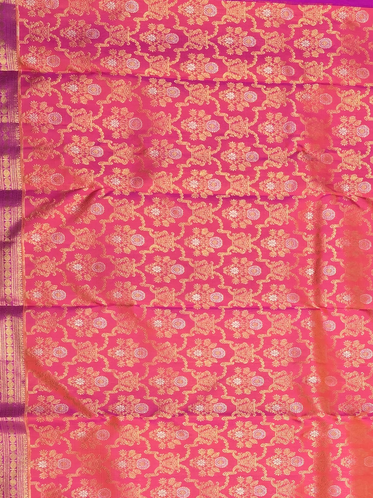 Handloom Red Silk Saree — view 3