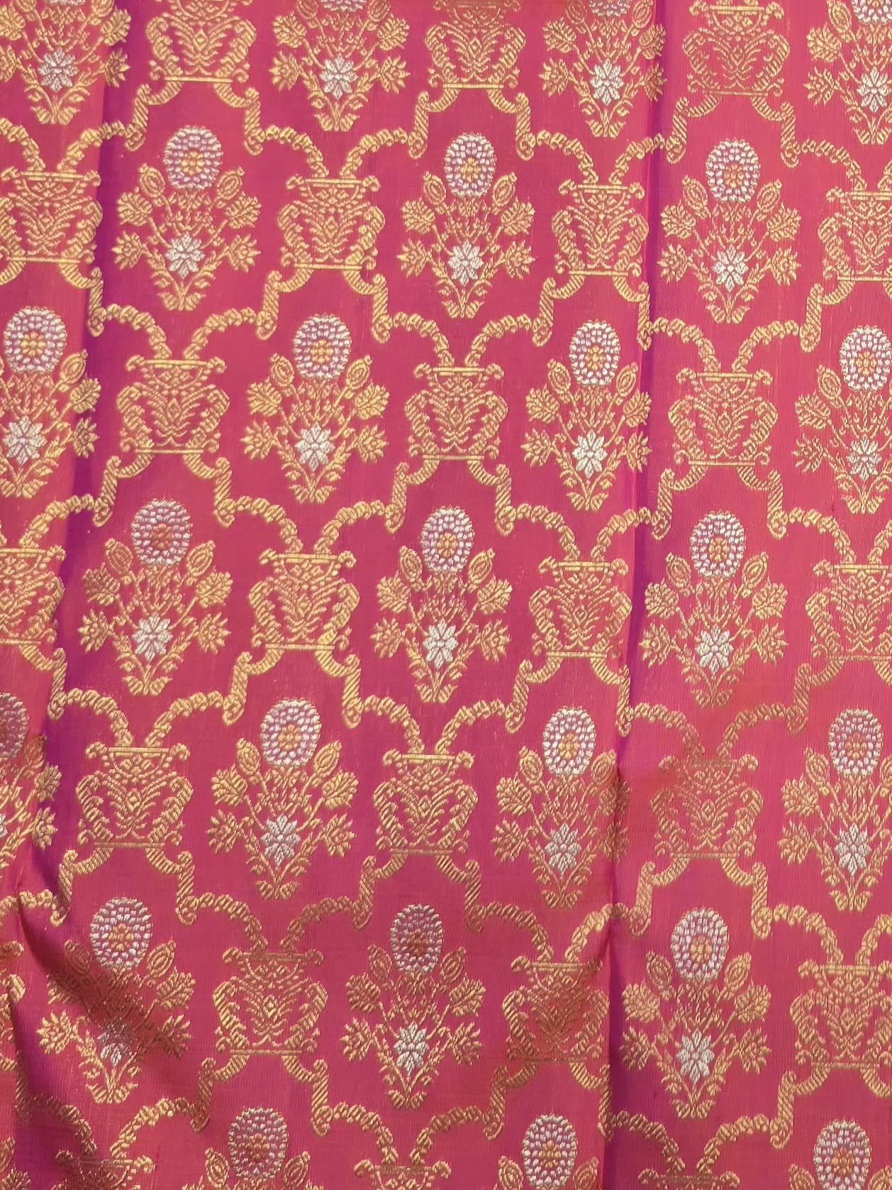Handloom Red Silk Saree — view 6