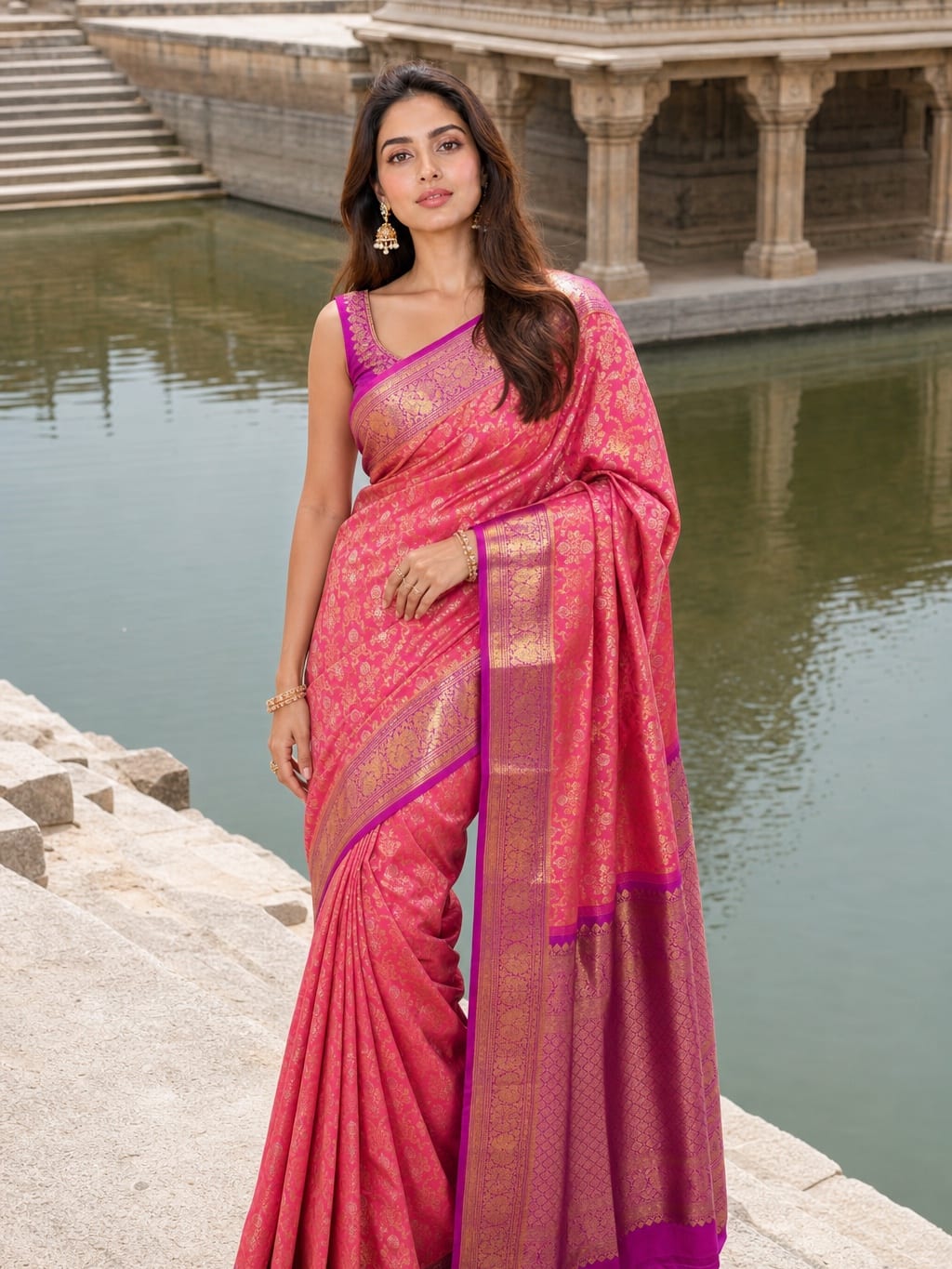 Handloom Red Silk Saree