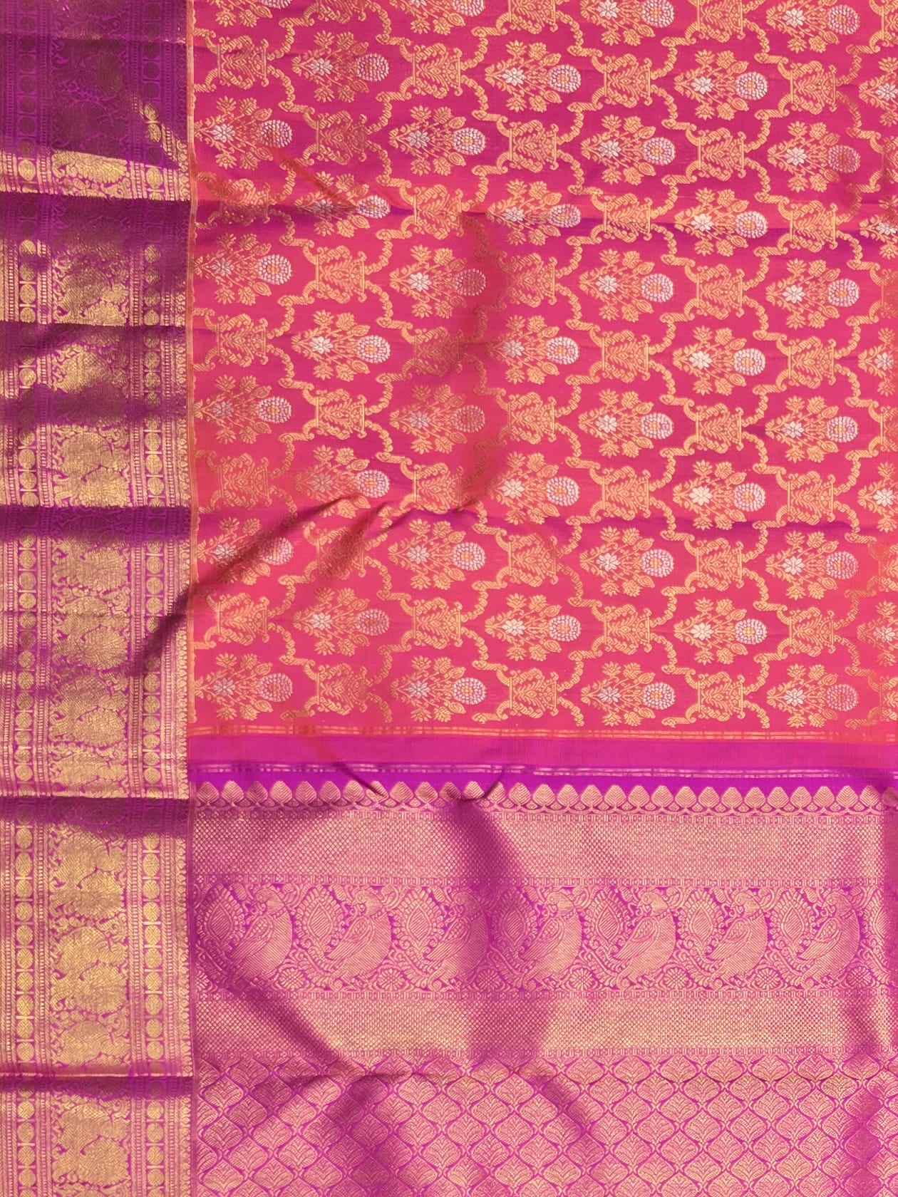 Handloom Red Silk Saree — view 4
