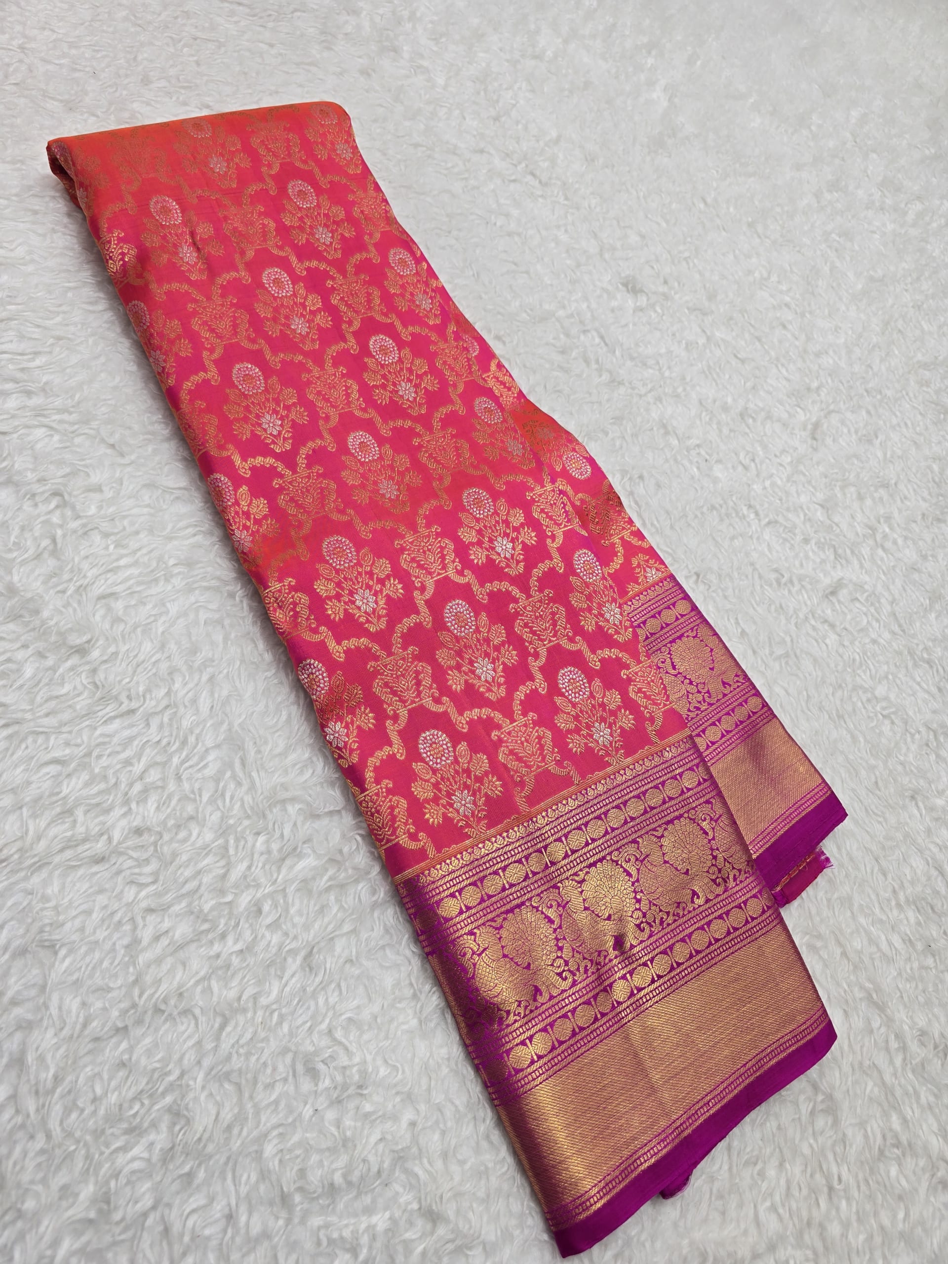 Handloom Red Silk Saree — view 2