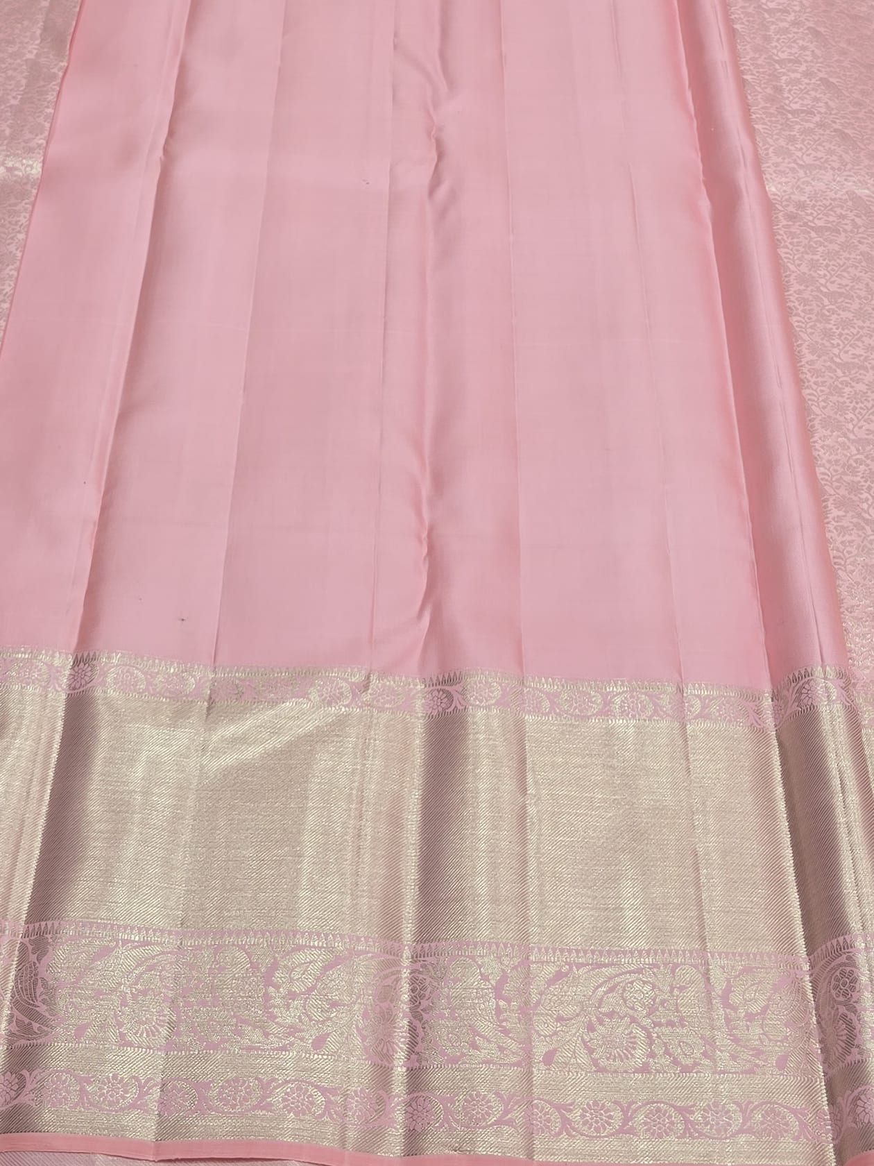 Handloom Pink Silk Saree — view 5
