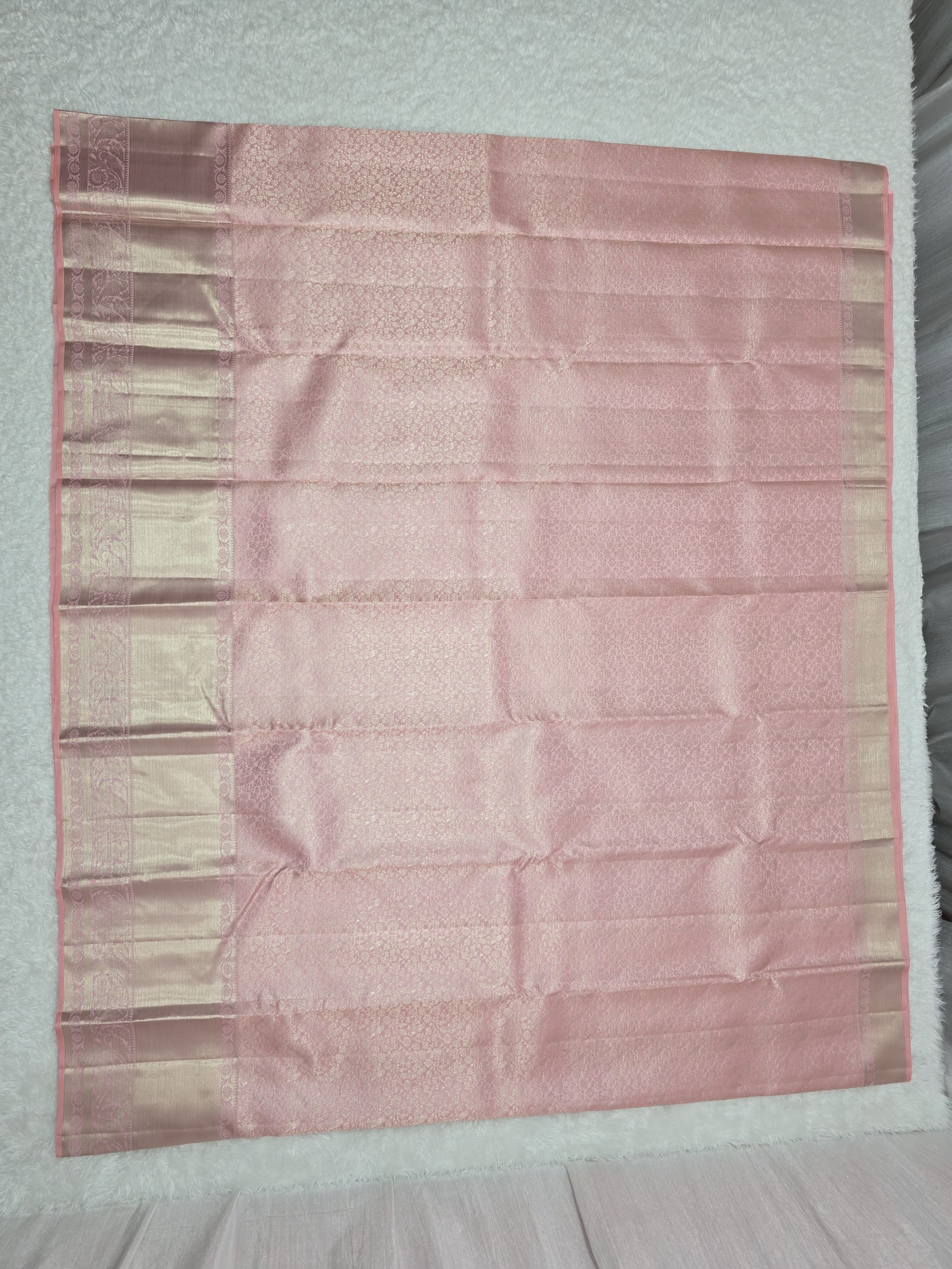 Handloom Pink Silk Saree — view 2