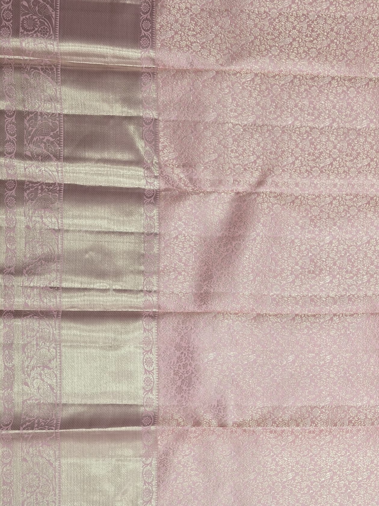 Handloom Pink Silk Saree — view 3