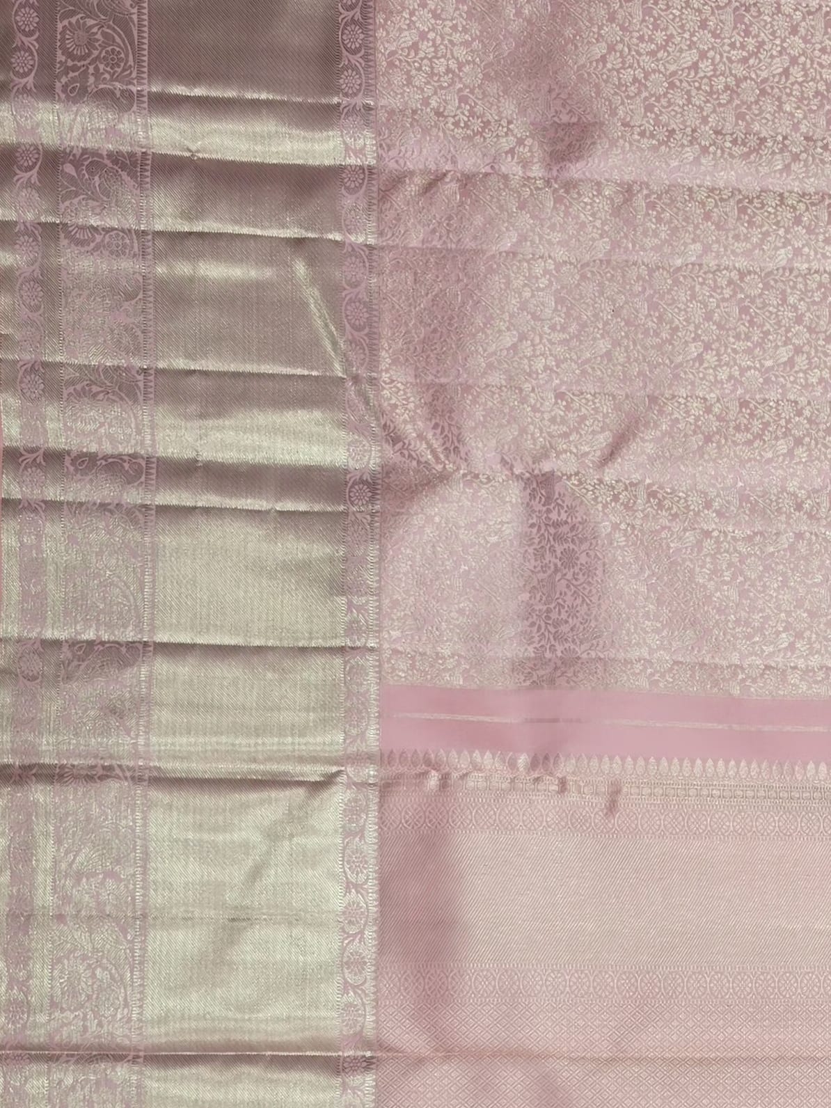 Handloom Pink Silk Saree — view 4