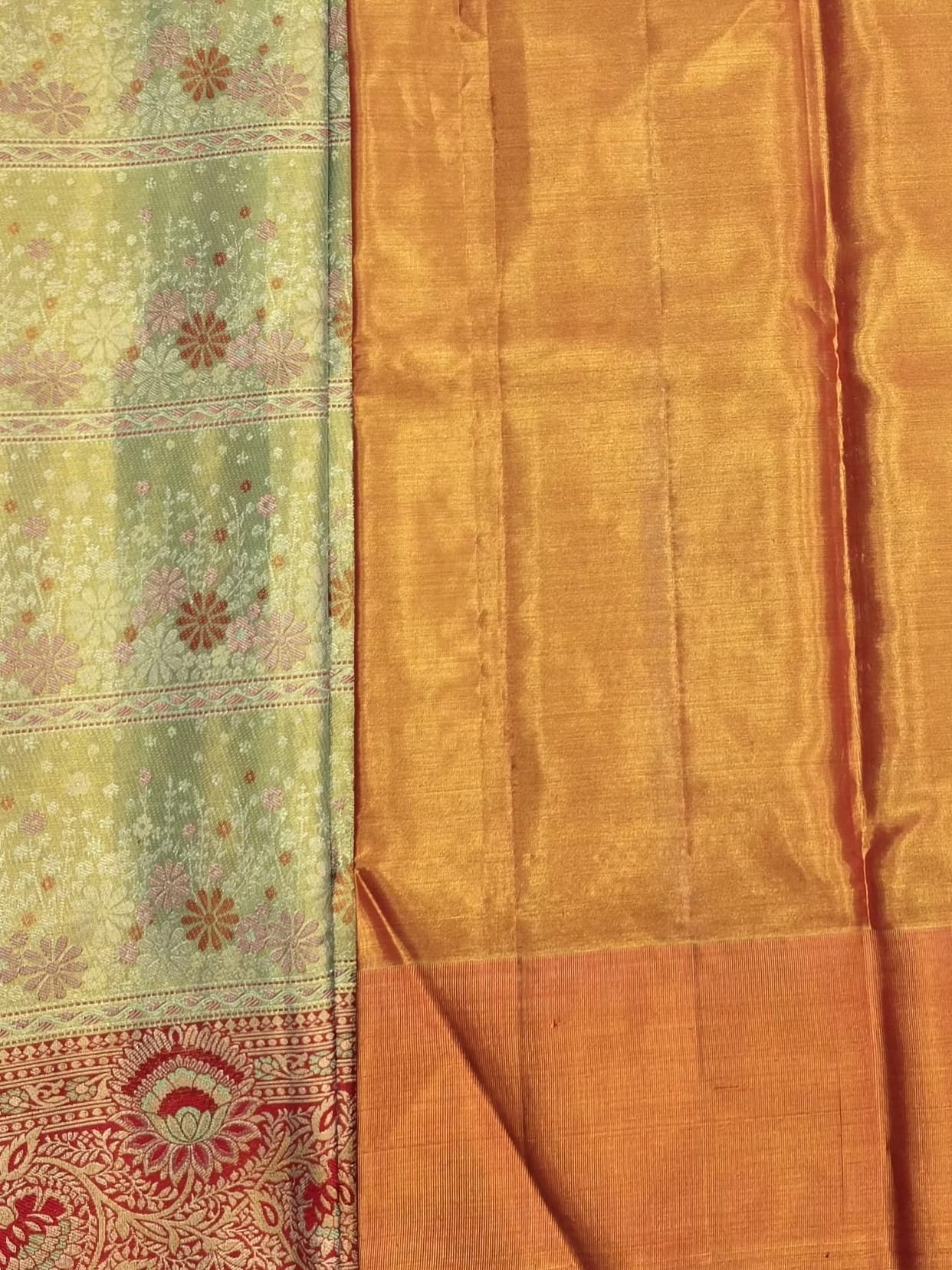 Handloom Green Silk Saree — view 5
