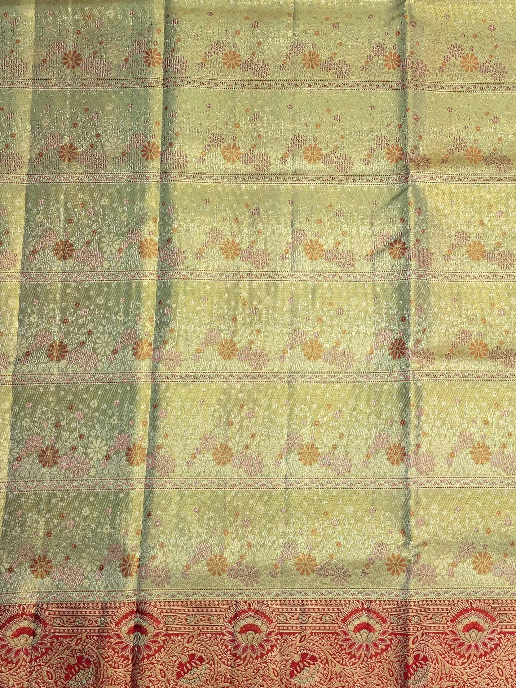 Handloom Green Silk Saree — view 3