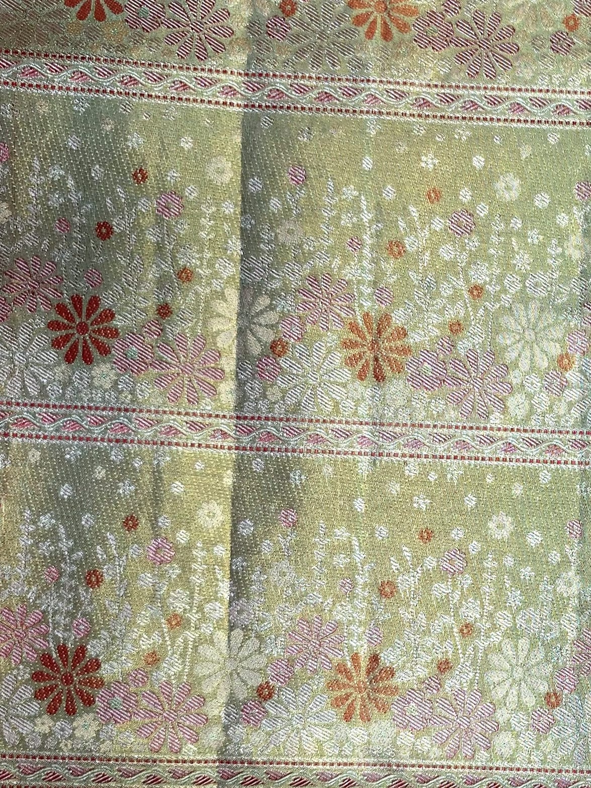 Handloom Green Silk Saree — view 6