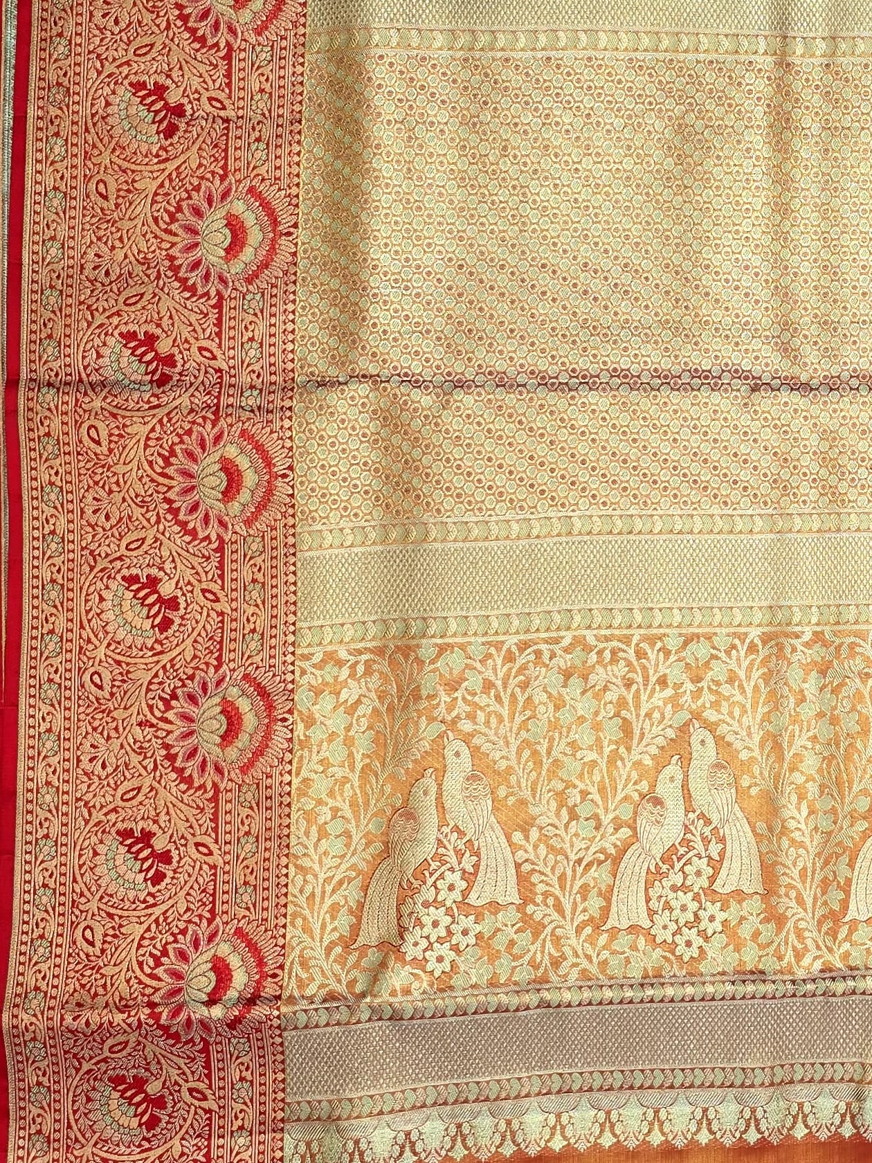 Handloom Green Silk Saree — view 4