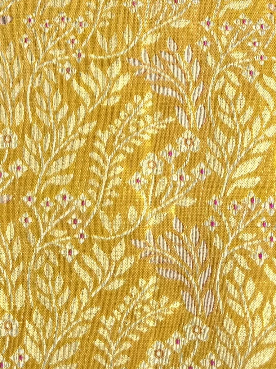 Handloom Yellow Silk Saree — view 6
