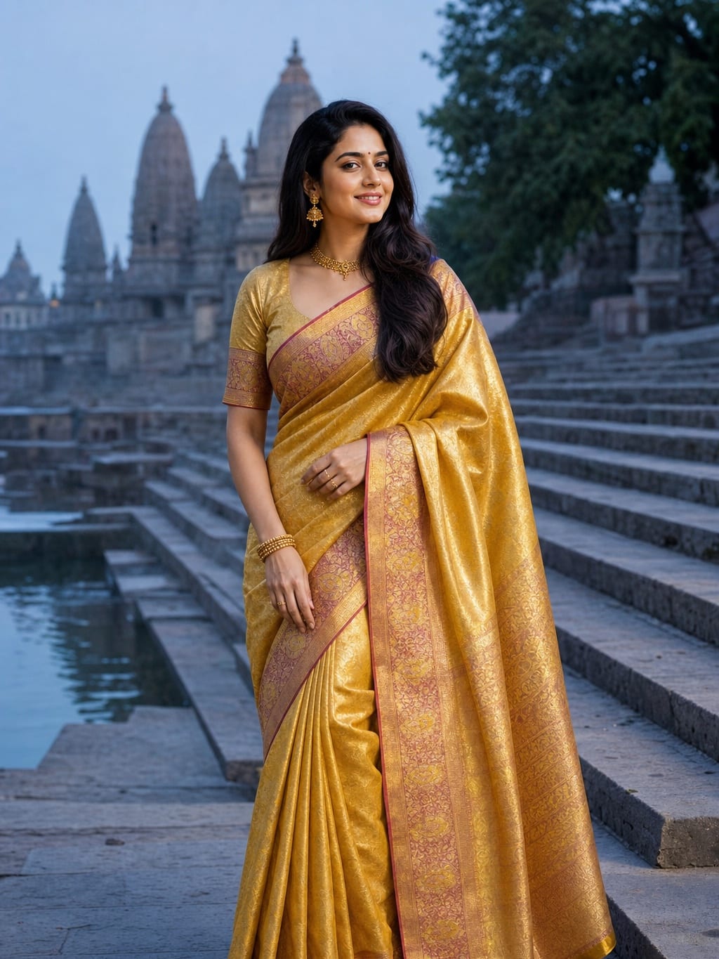 Handloom Yellow Silk Saree