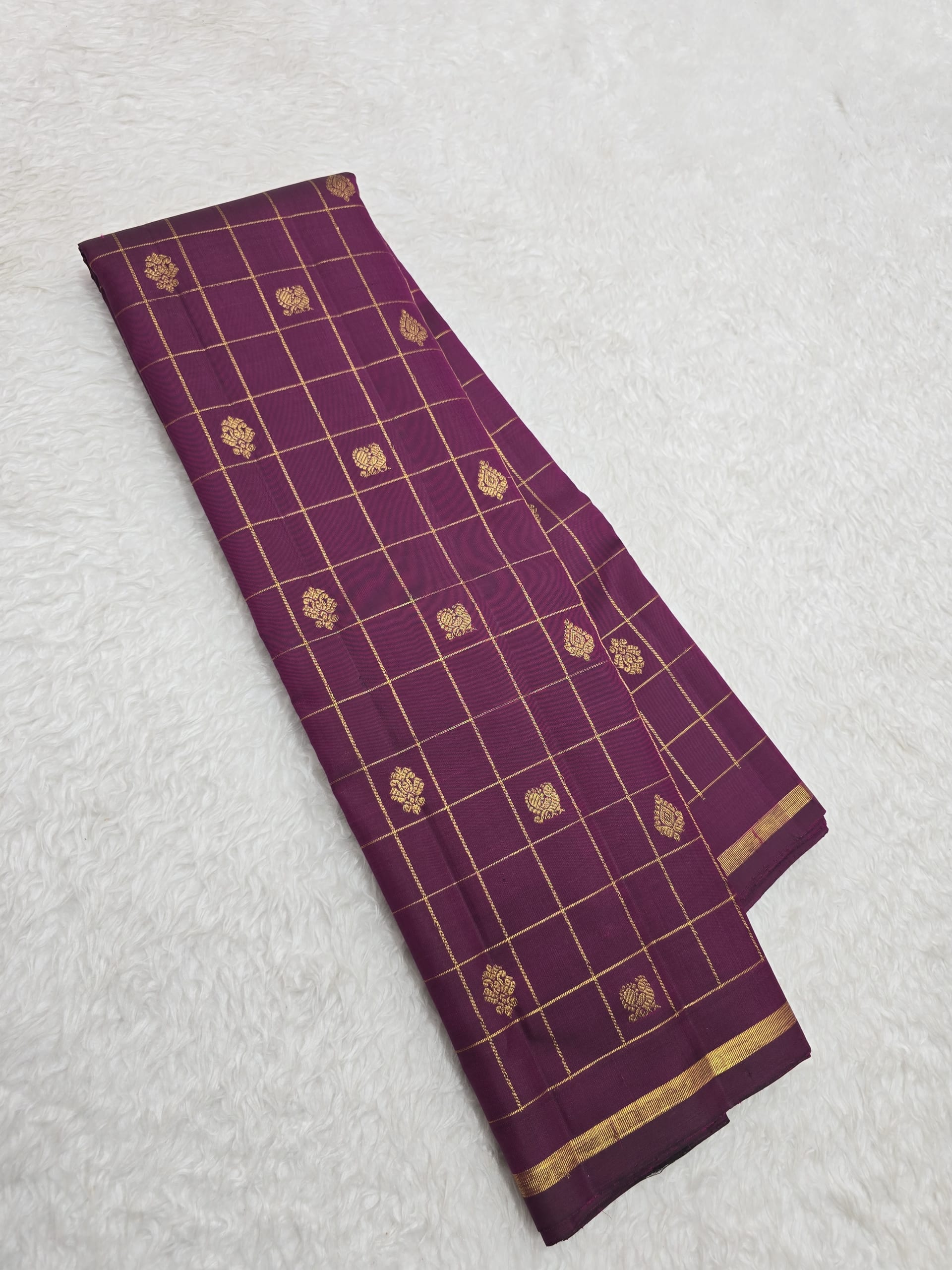 Handloom Wine Silk Saree — view 2