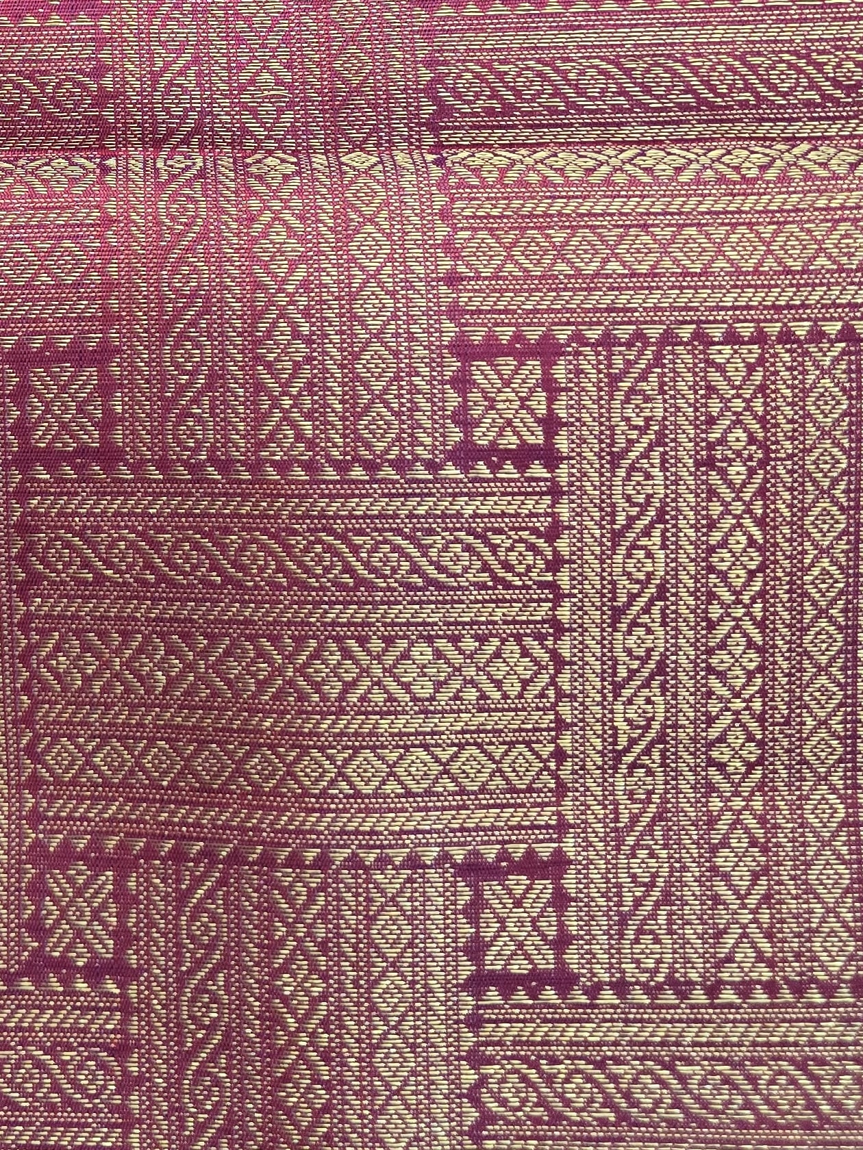 Handloom Pink Red Silk Saree — view 6
